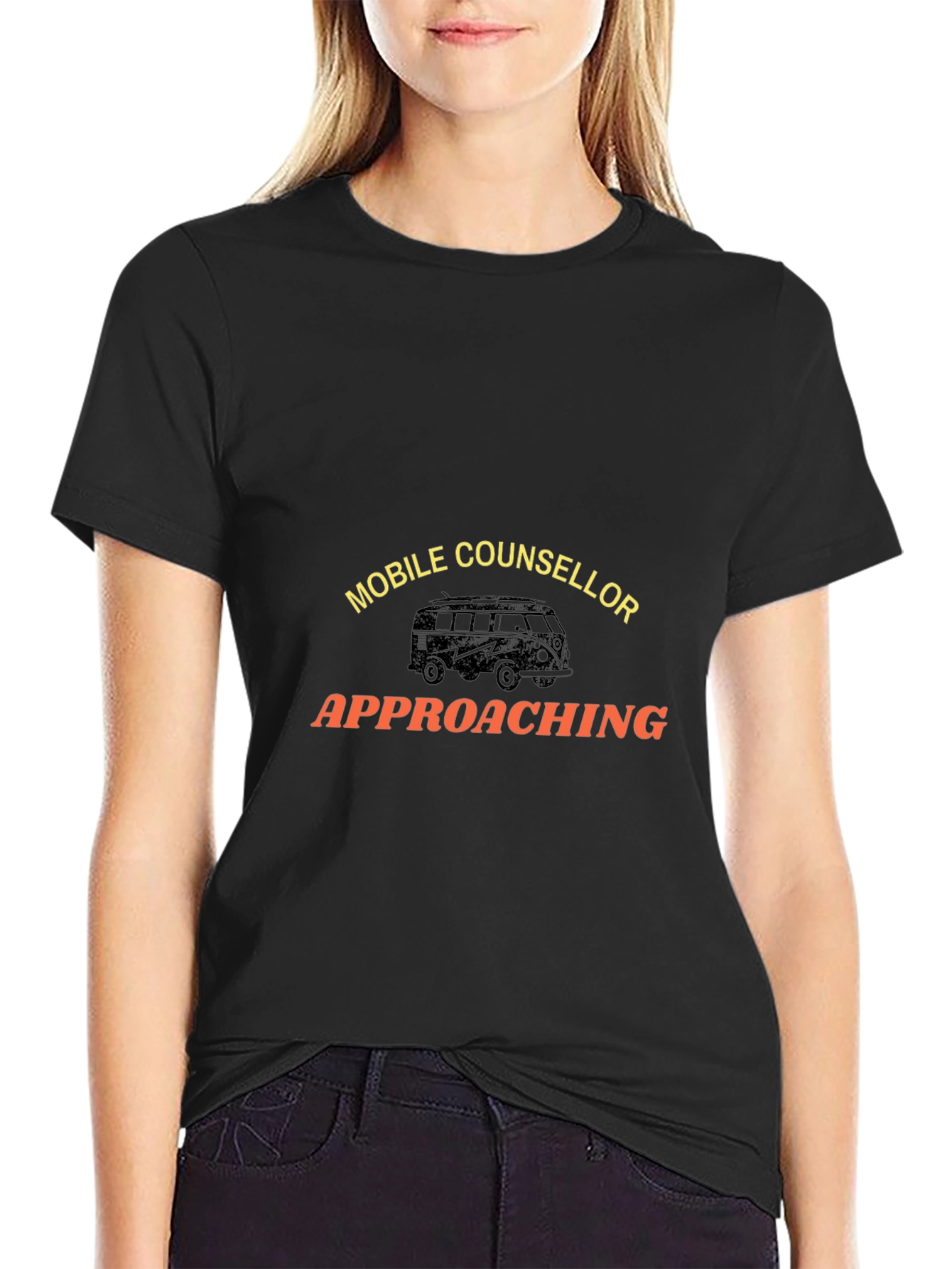 Camiseta Negra Mobile Counselor Approaching