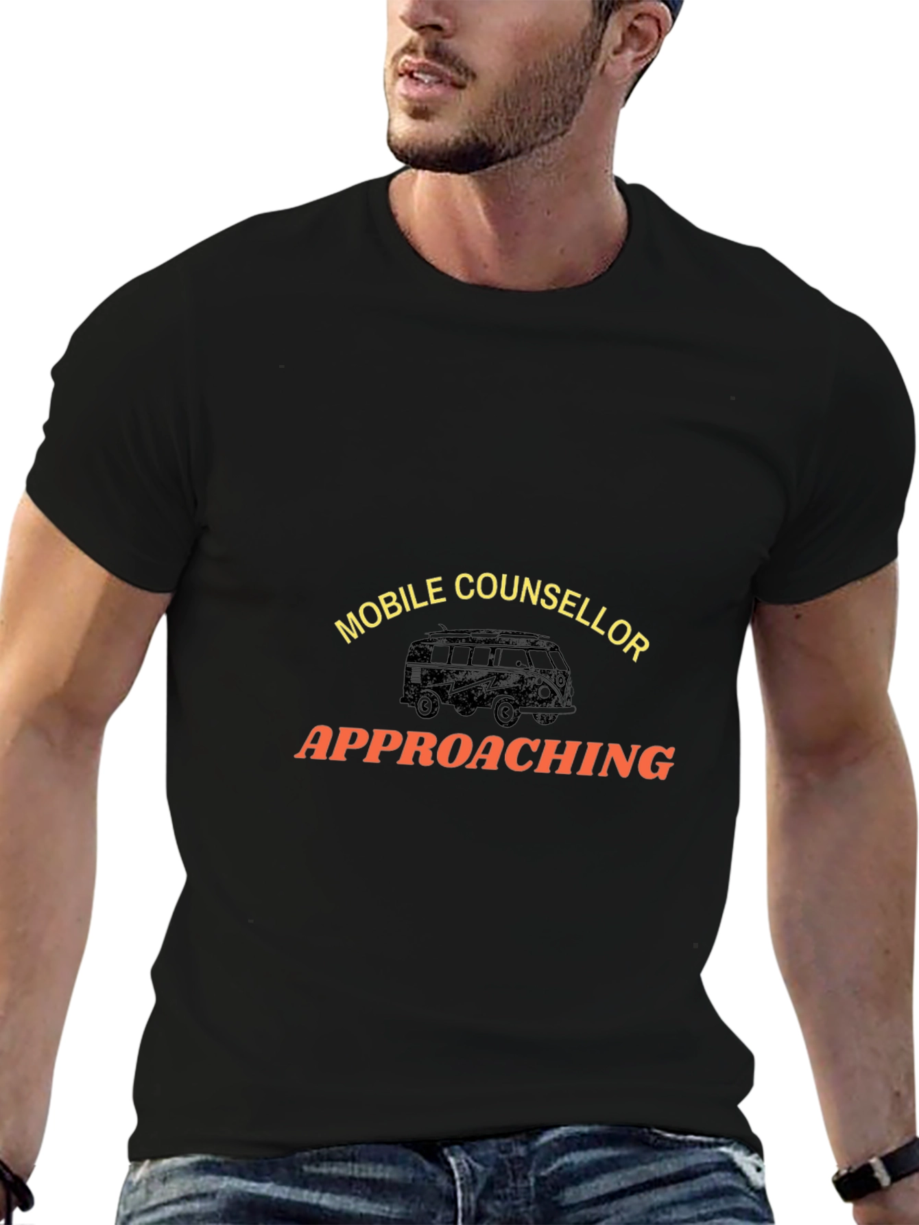 Camiseta Negra Mobile Counselor Approaching