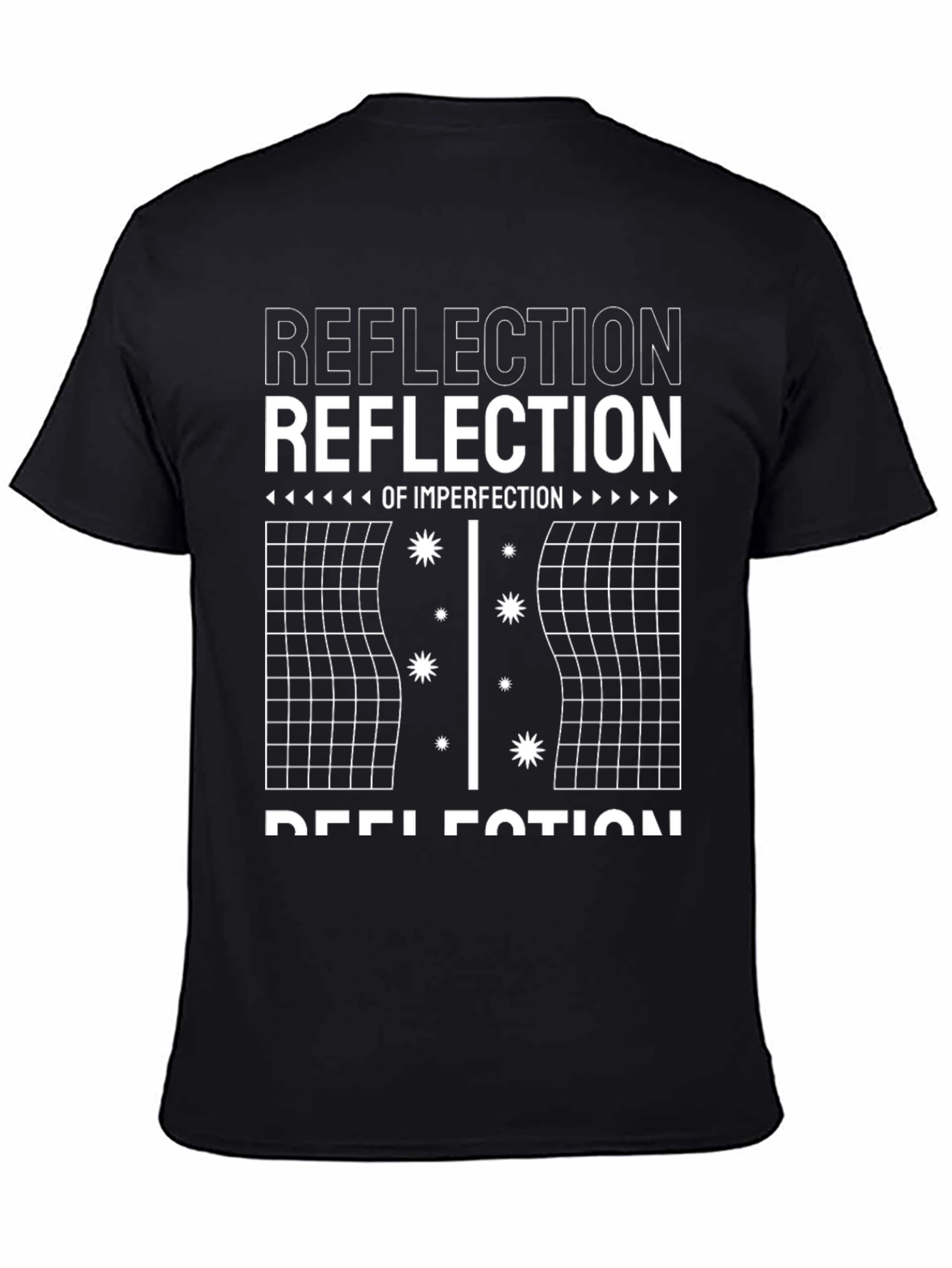 Camiseta Negra Reflection of Imperfection Diseño Gráfico