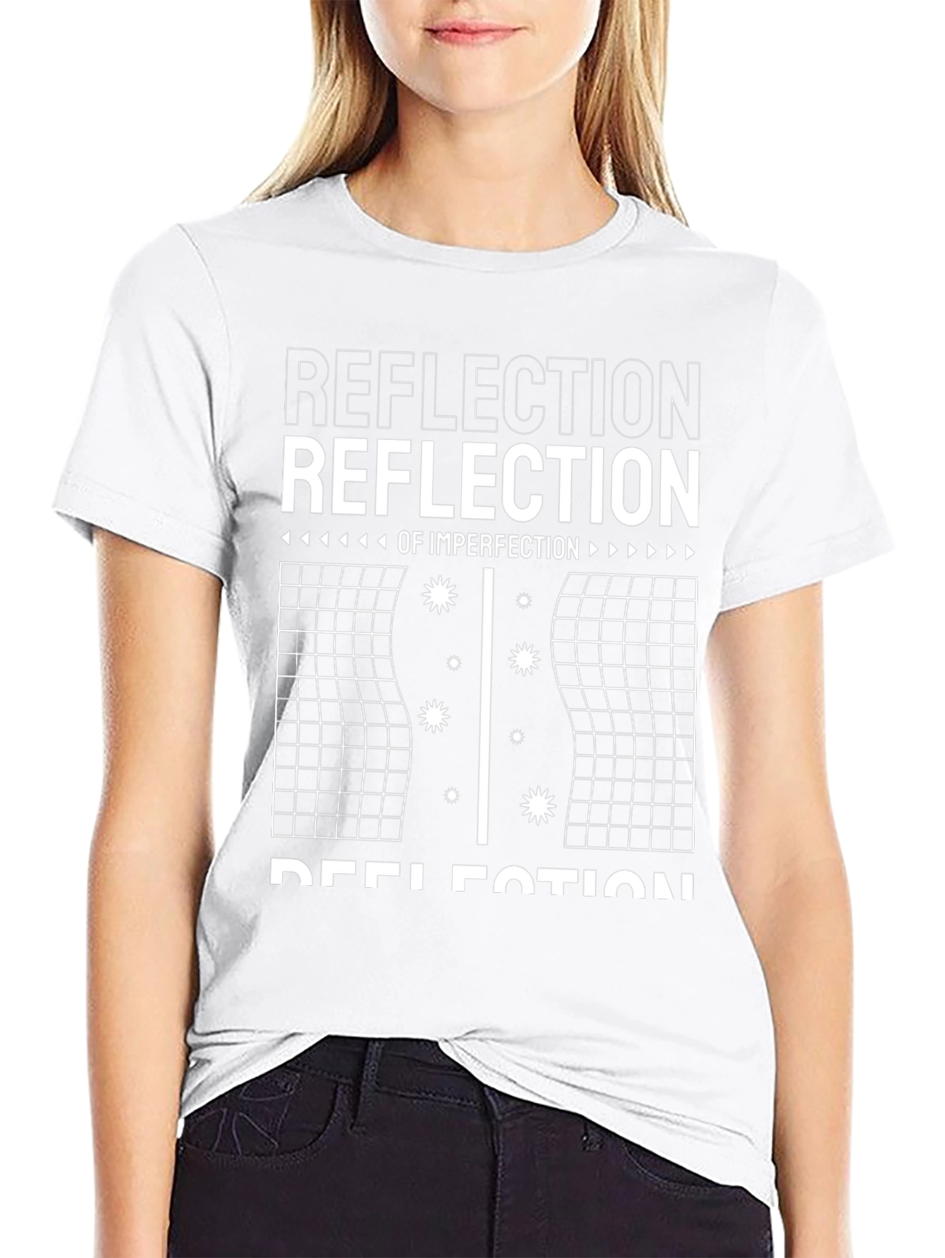 Camiseta Negra Reflection of Imperfection Diseño Gráfico