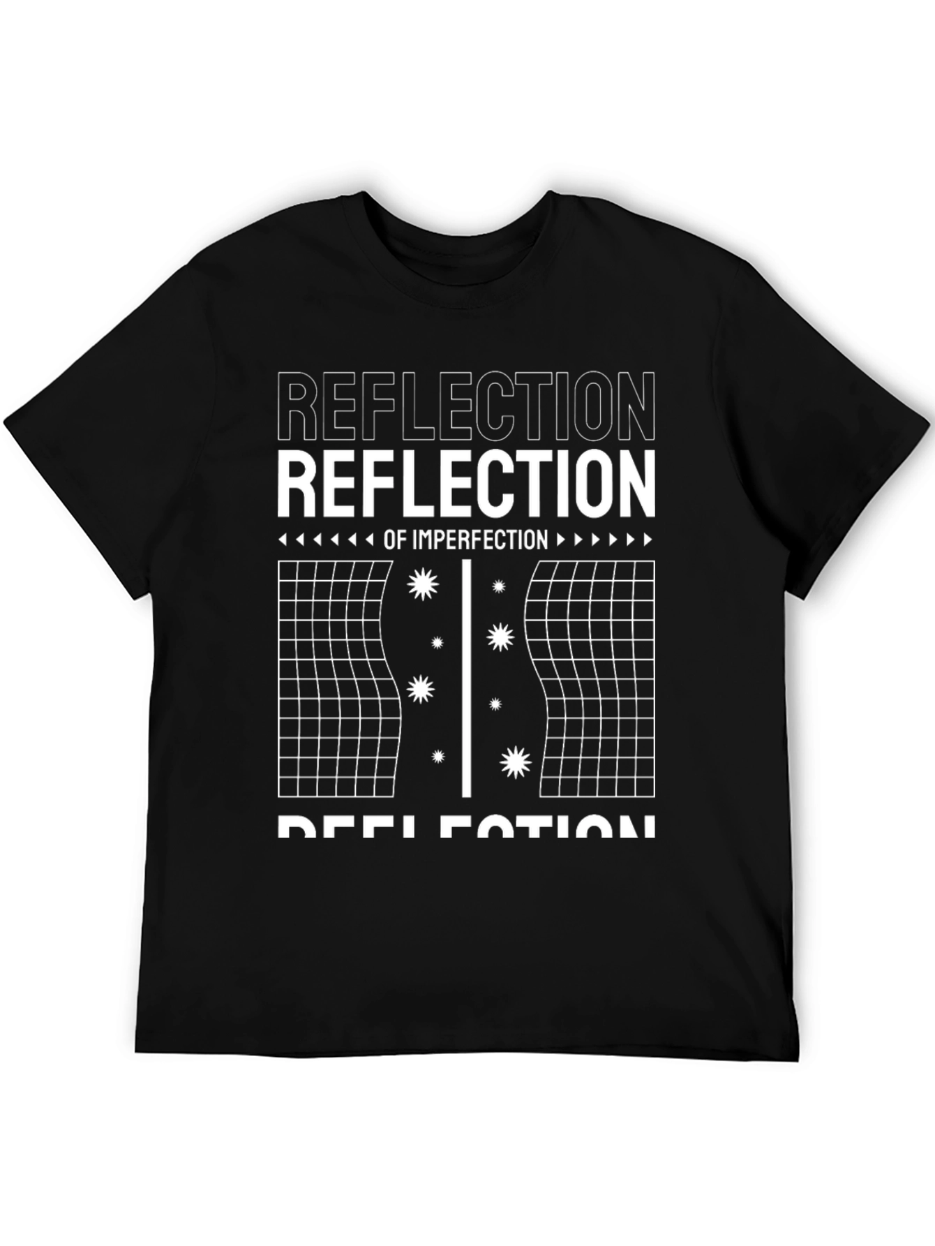 Camiseta Negra Reflection of Imperfection Diseño Gráfico