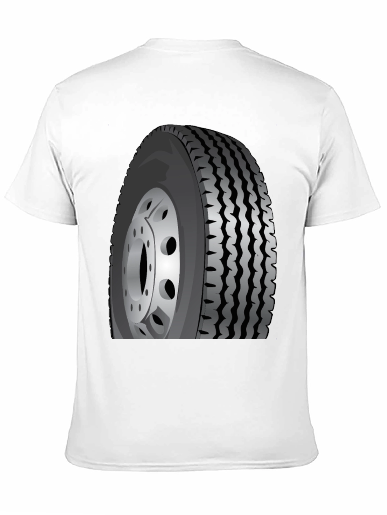 Camiseta Negra con Diseño de Llanta de Camión