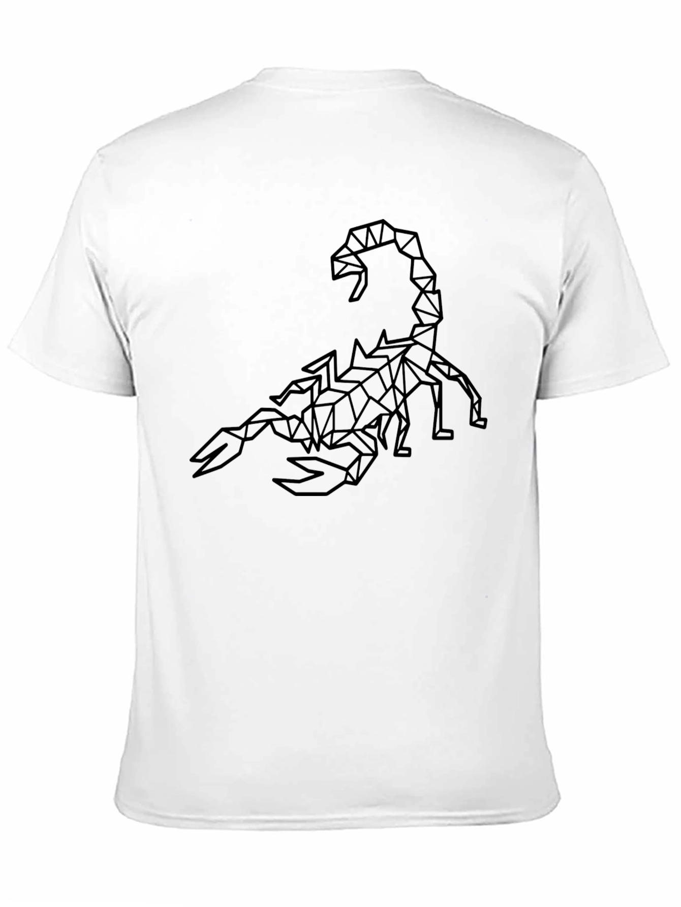 Camiseta Negra Hombre Diseño Escorpión Geométrico