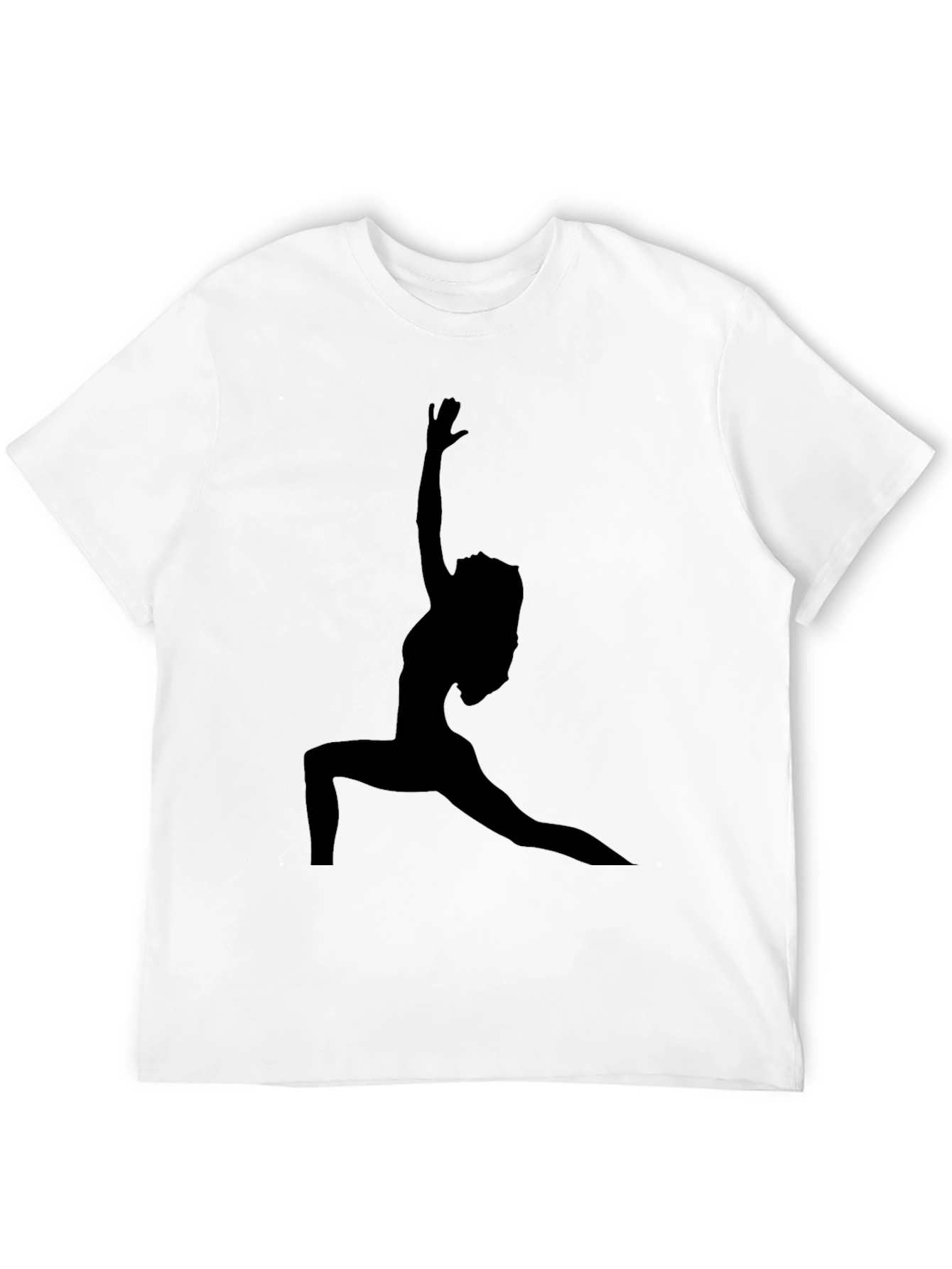 Camiseta Negra con Silueta de Yoga para Hombre