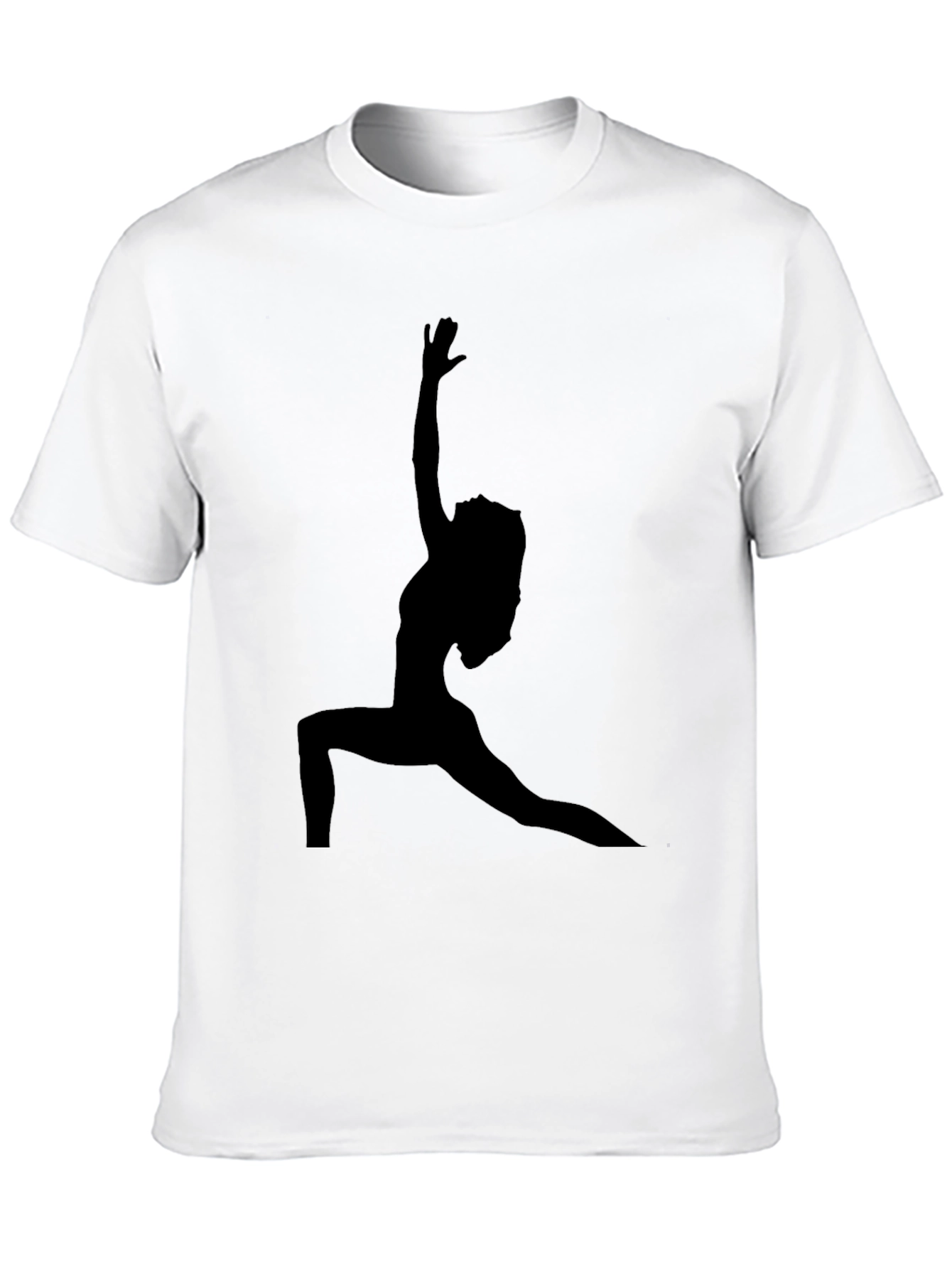 Camiseta Negra con Silueta de Yoga para Hombre