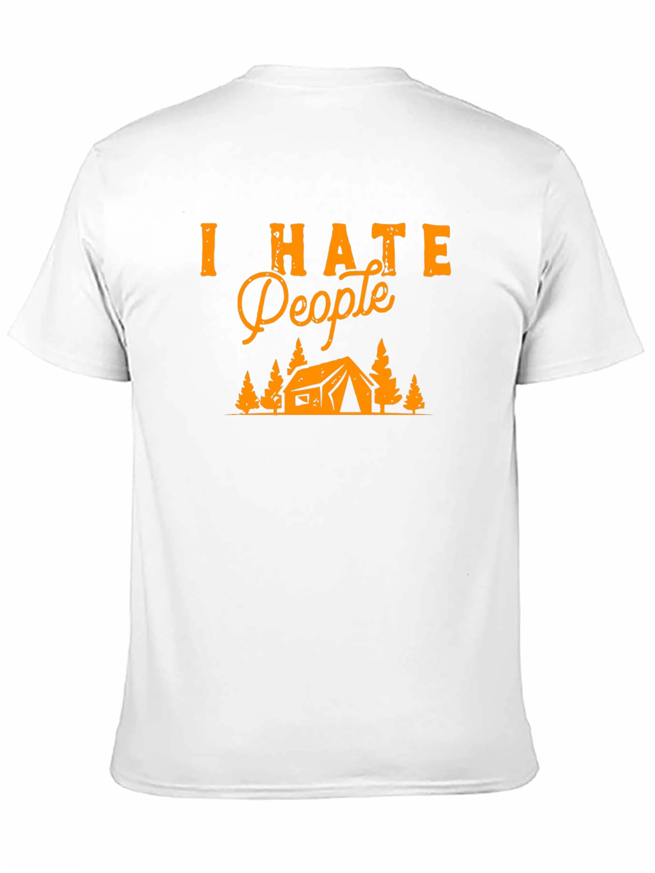 Camiseta Negra Odio a la Gente para Camping