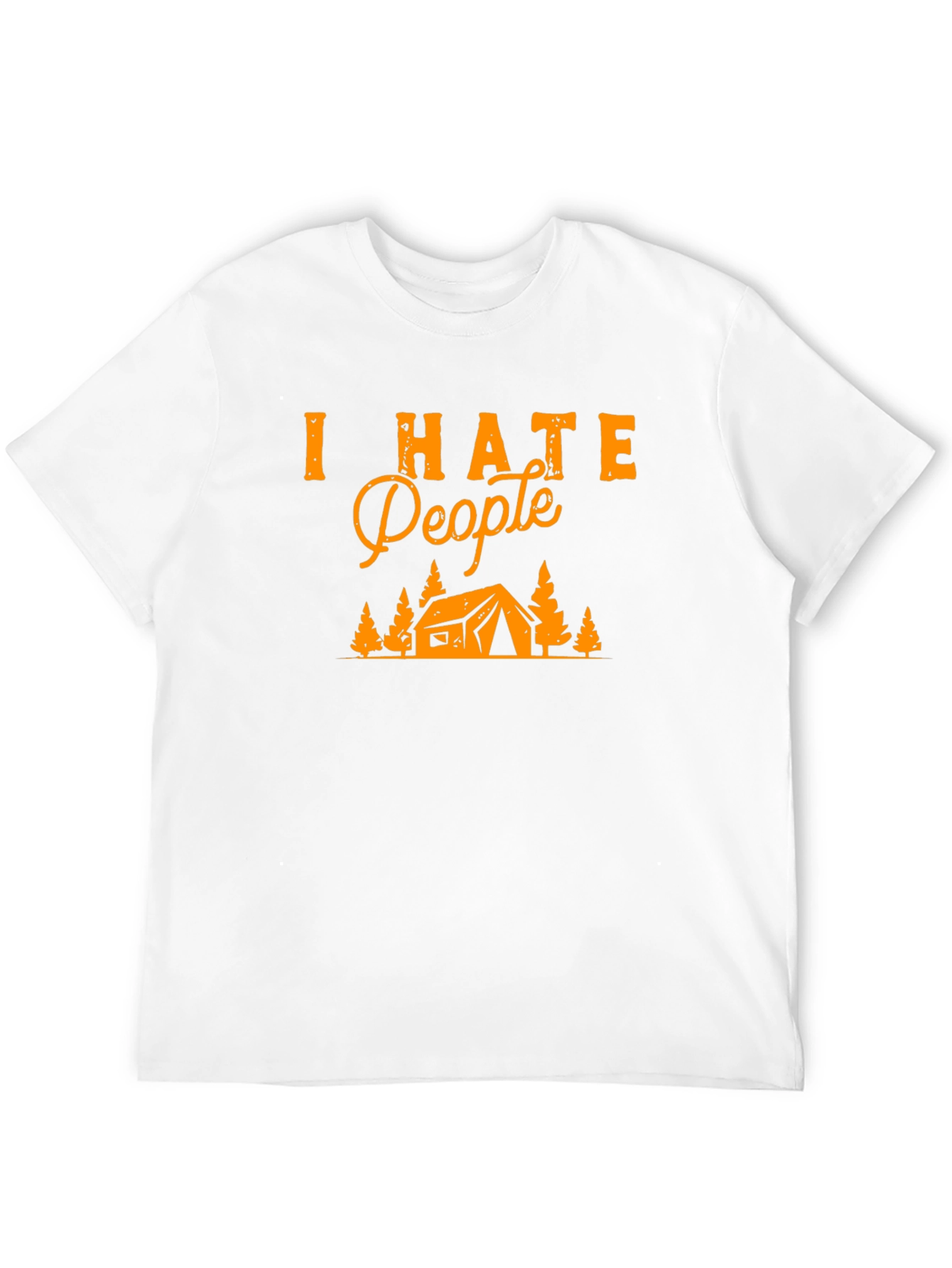 Camiseta Negra Odio a la Gente para Camping