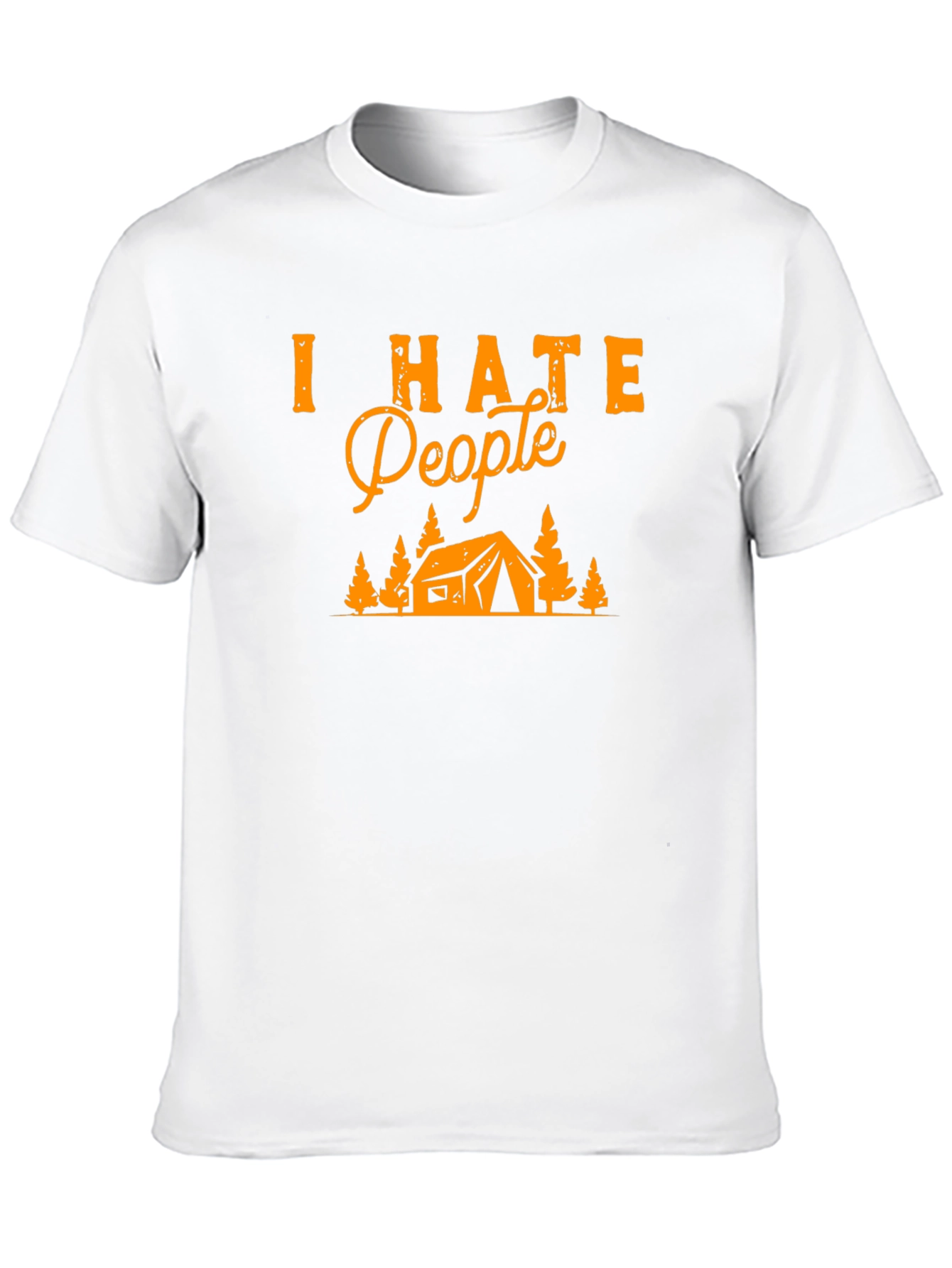Camiseta Negra Odio a la Gente para Camping