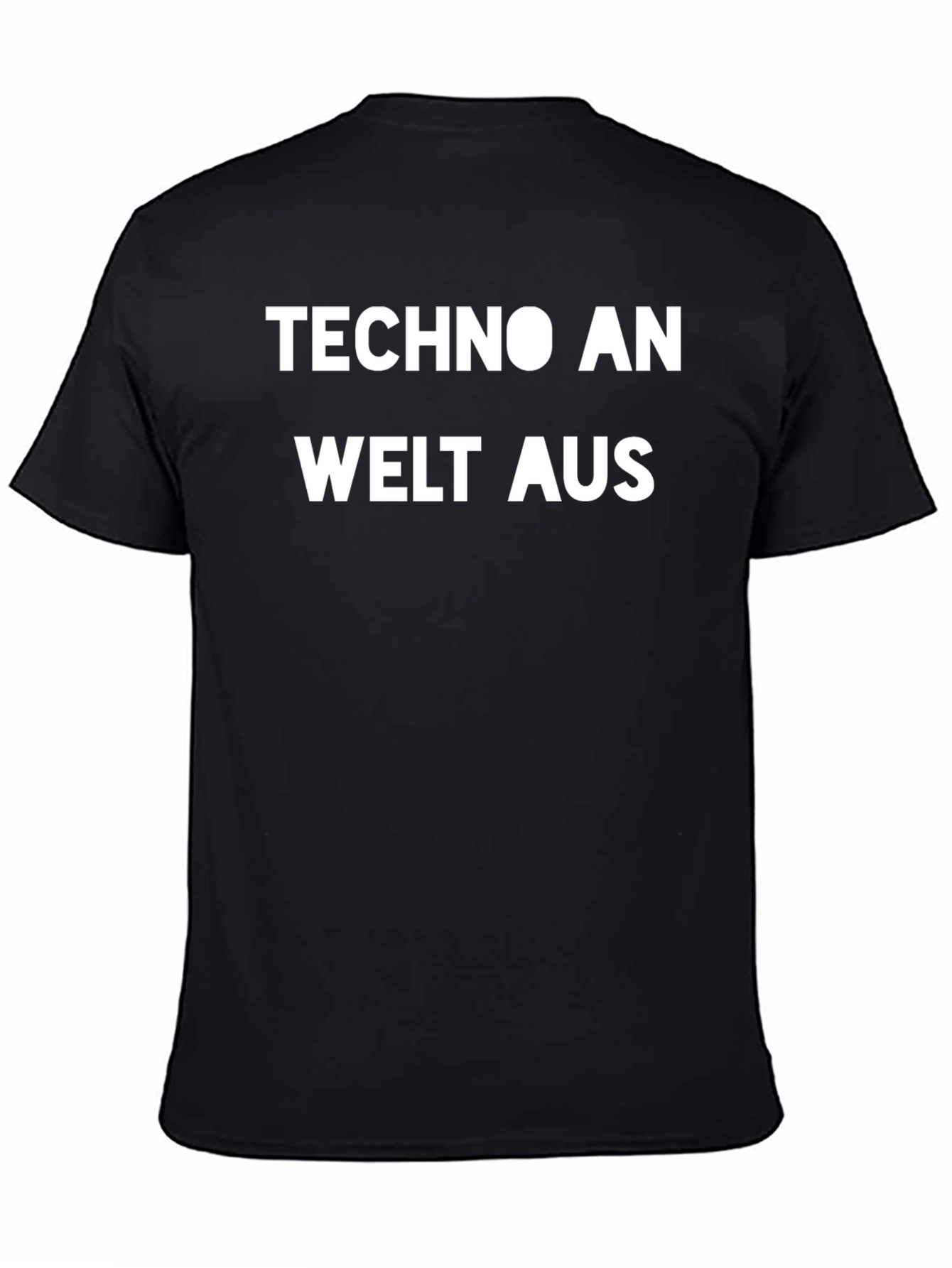 Camiseta Negra Techno An Welt Aus Estilo Casual