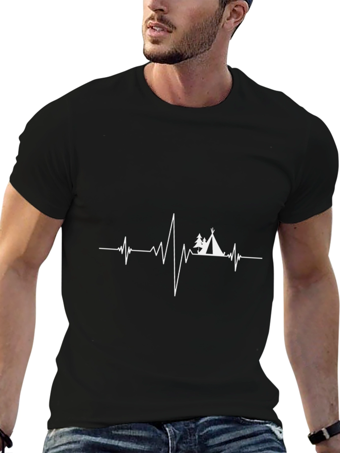 Camiseta Negra Hombre - Latido de Aventura