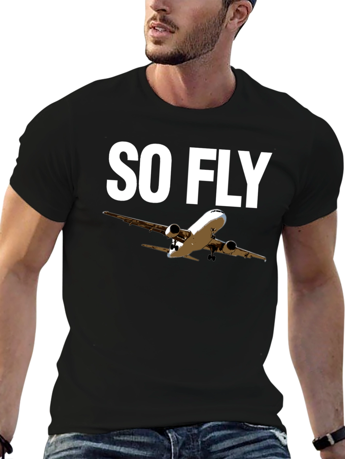 Camiseta Negra So Fly Avión
