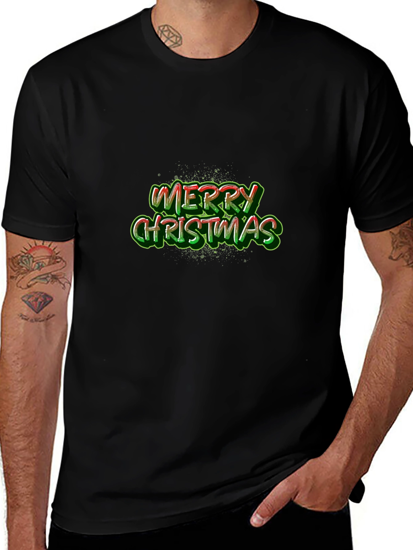Camiseta Negra Feliz Navidad para Hombre