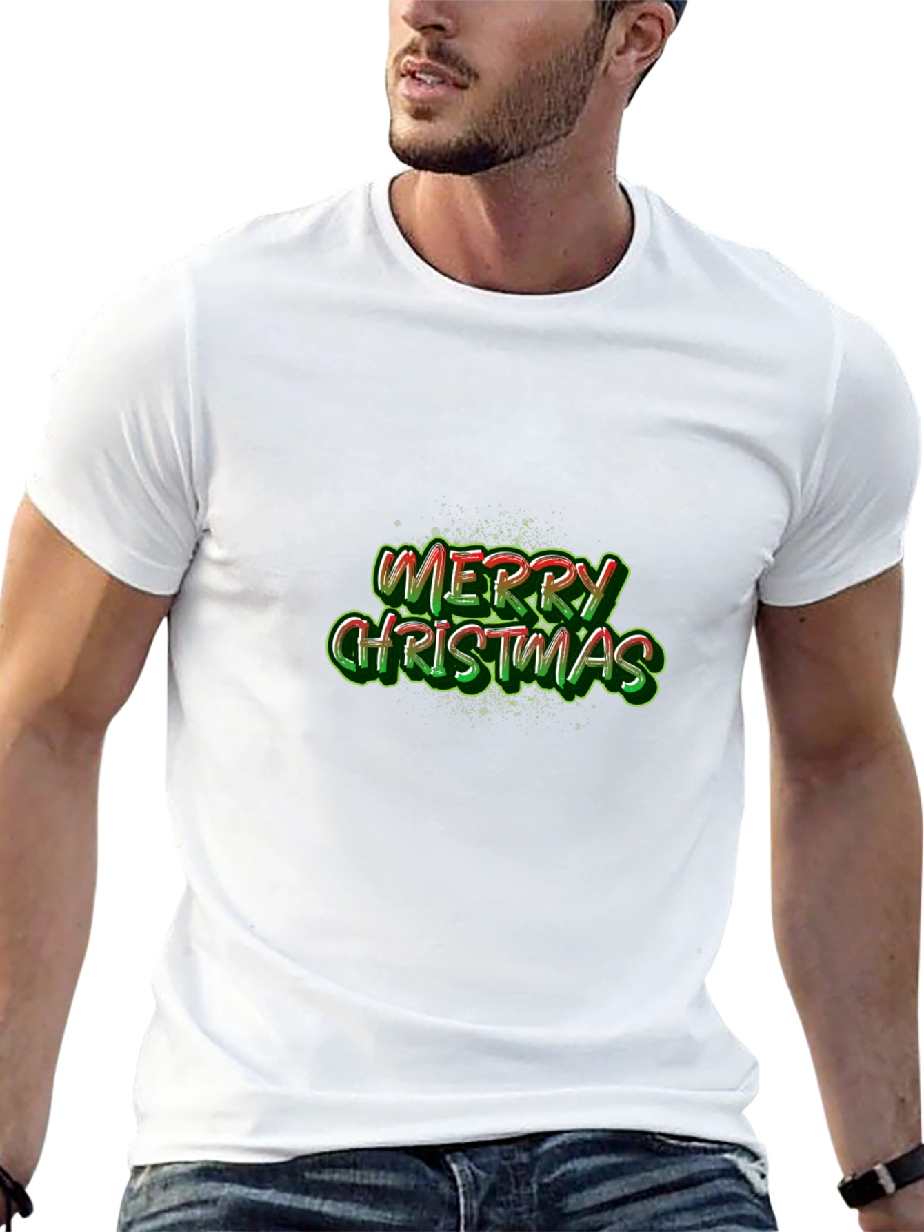 Camiseta Negra Feliz Navidad para Hombre