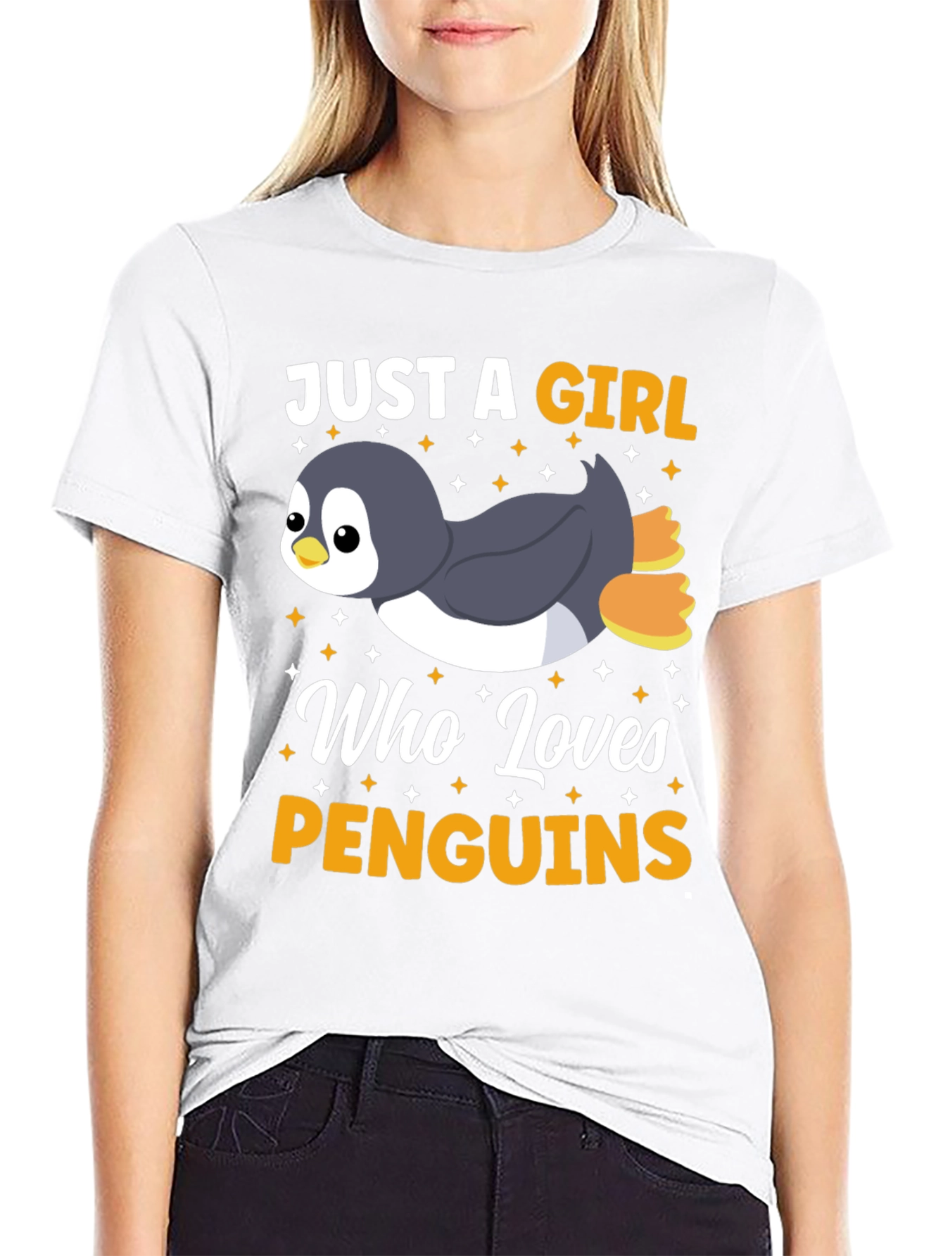 Camiseta Negra Diseño Penguin Lovers
