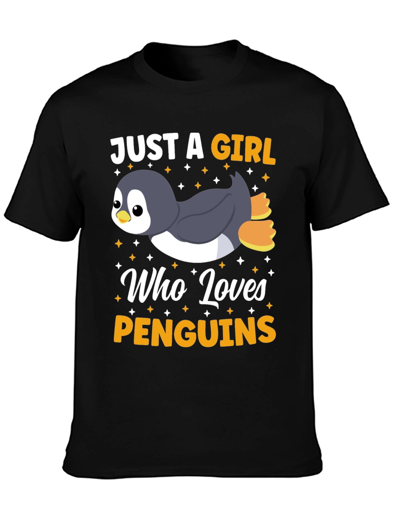 Camiseta Negra Diseño Penguin Lovers