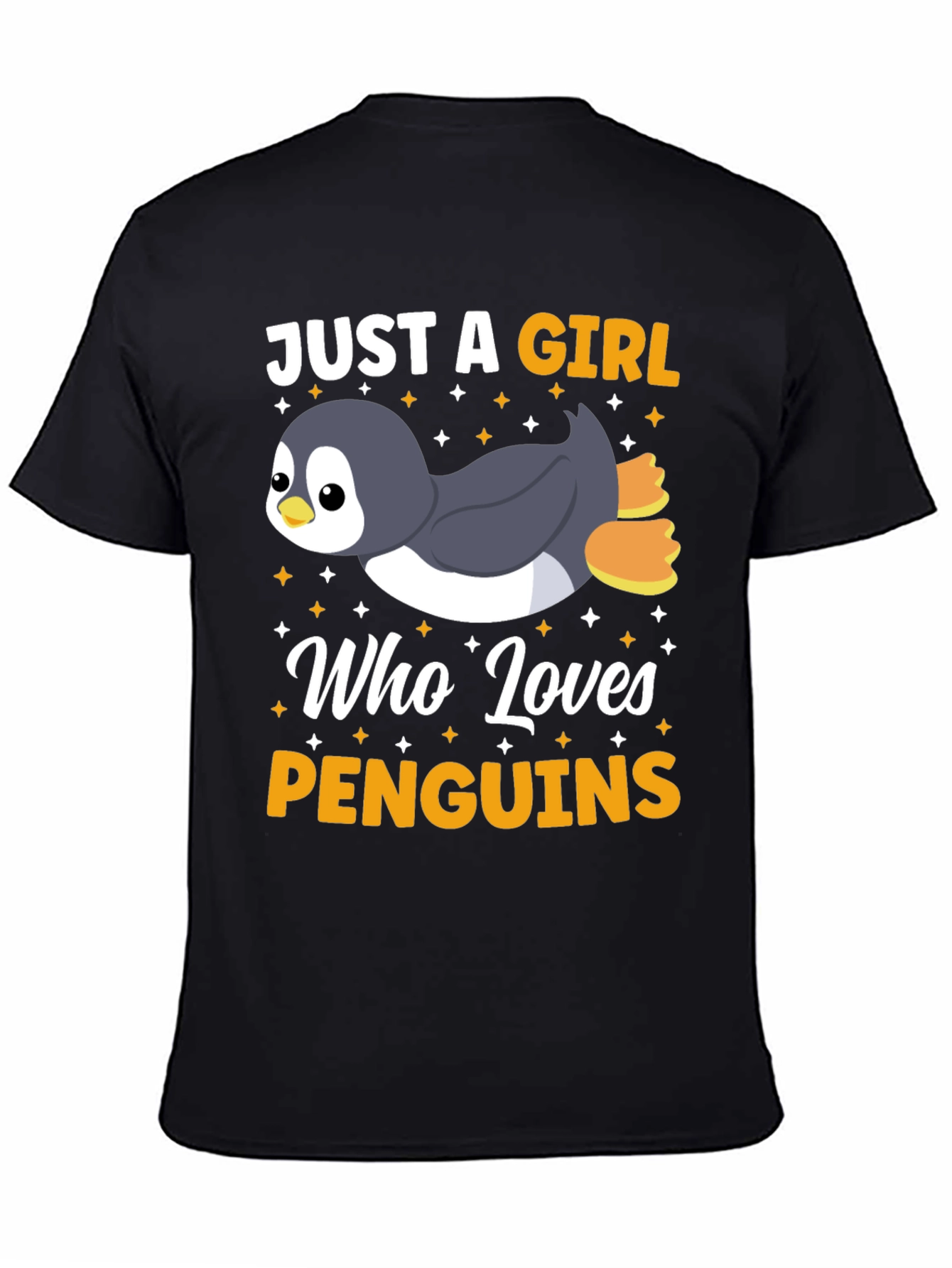 Camiseta Negra Diseño Penguin Lovers