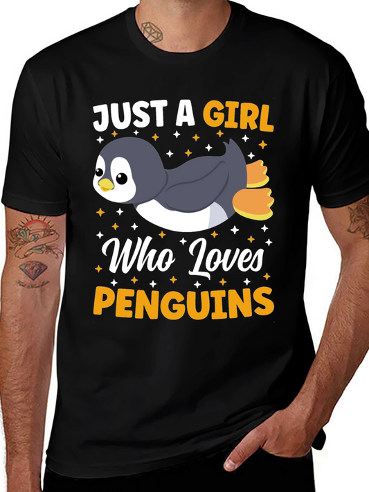 Camiseta Negra Diseño Penguin Lovers