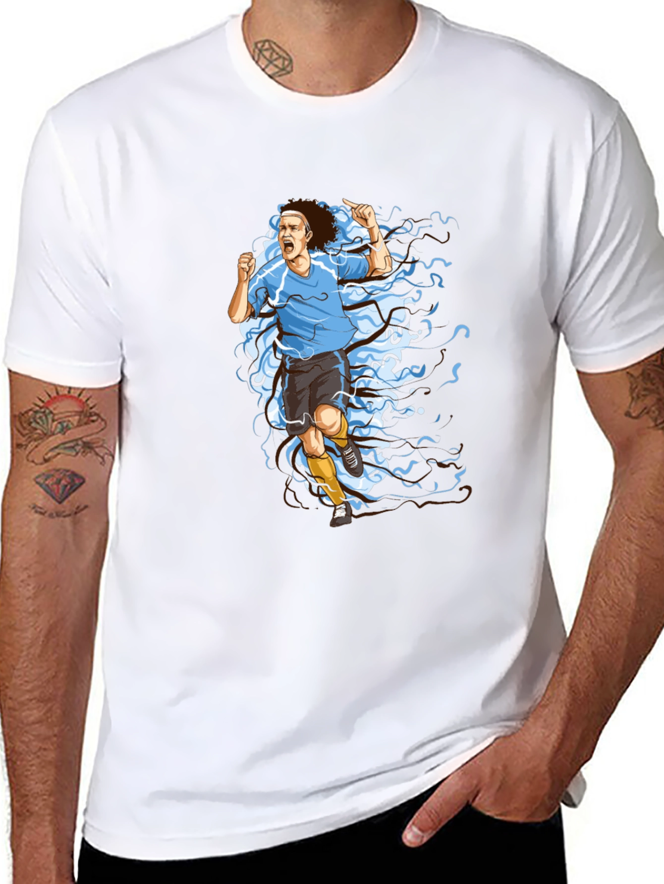 Camiseta Negra Fútbol Uruguay - Diseño Animado