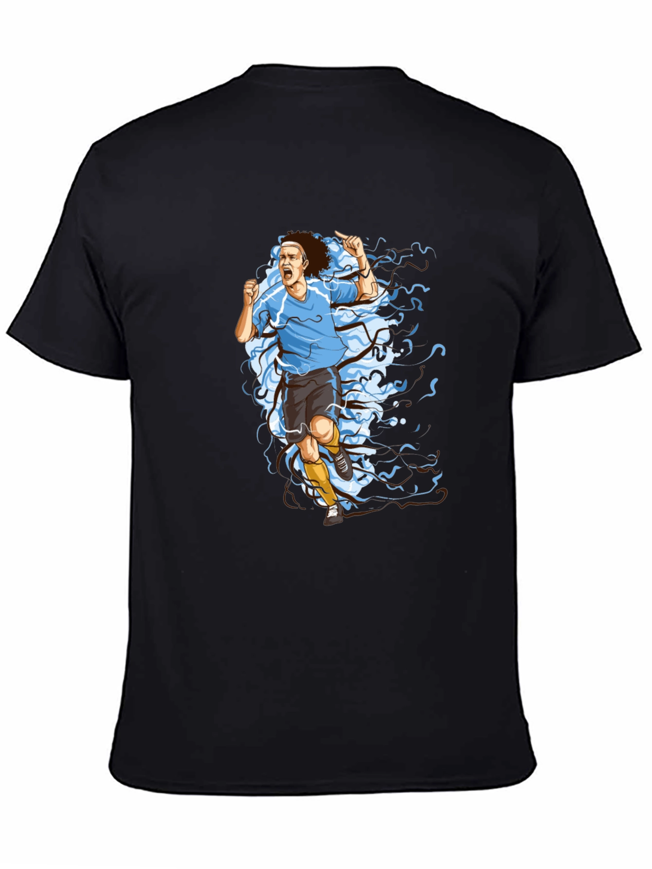 Camiseta Negra Fútbol Uruguay - Diseño Animado