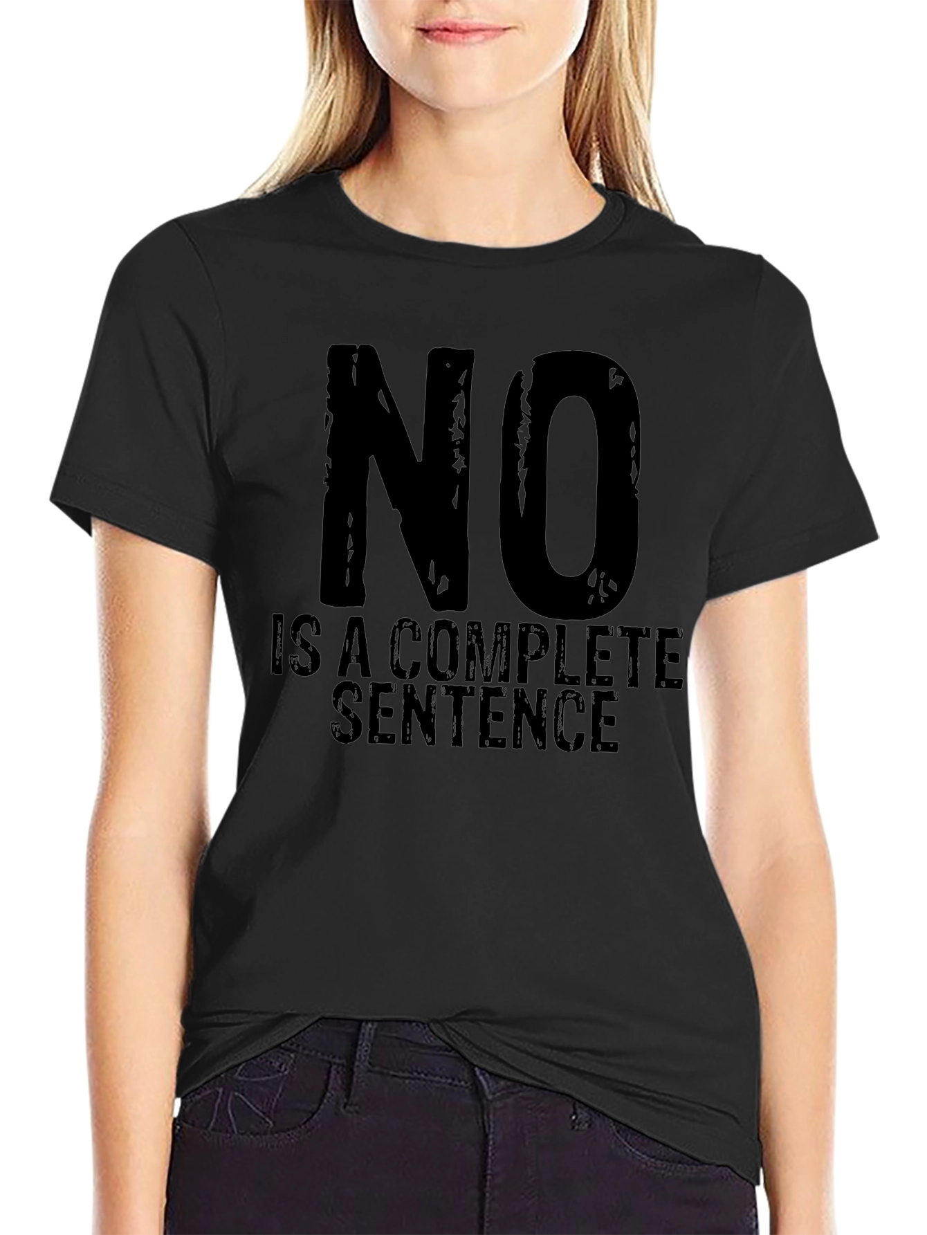 Camiseta Negra con Texto NO es una Frase Completa