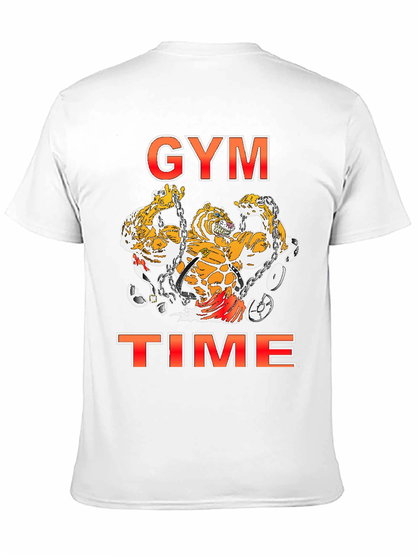 Camiseta Negra Estampada Gym Time con Tigres Musculosos