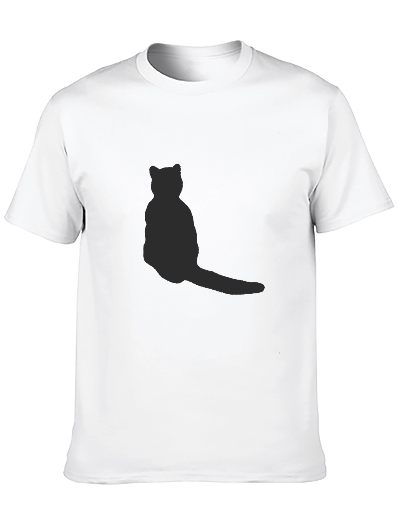 Camiseta Negra con Silueta de Gato