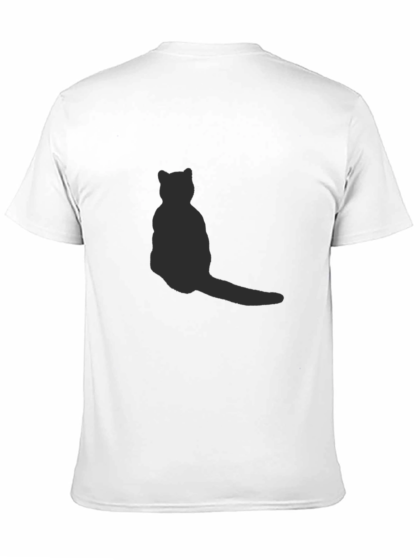 Camiseta Negra con Silueta de Gato