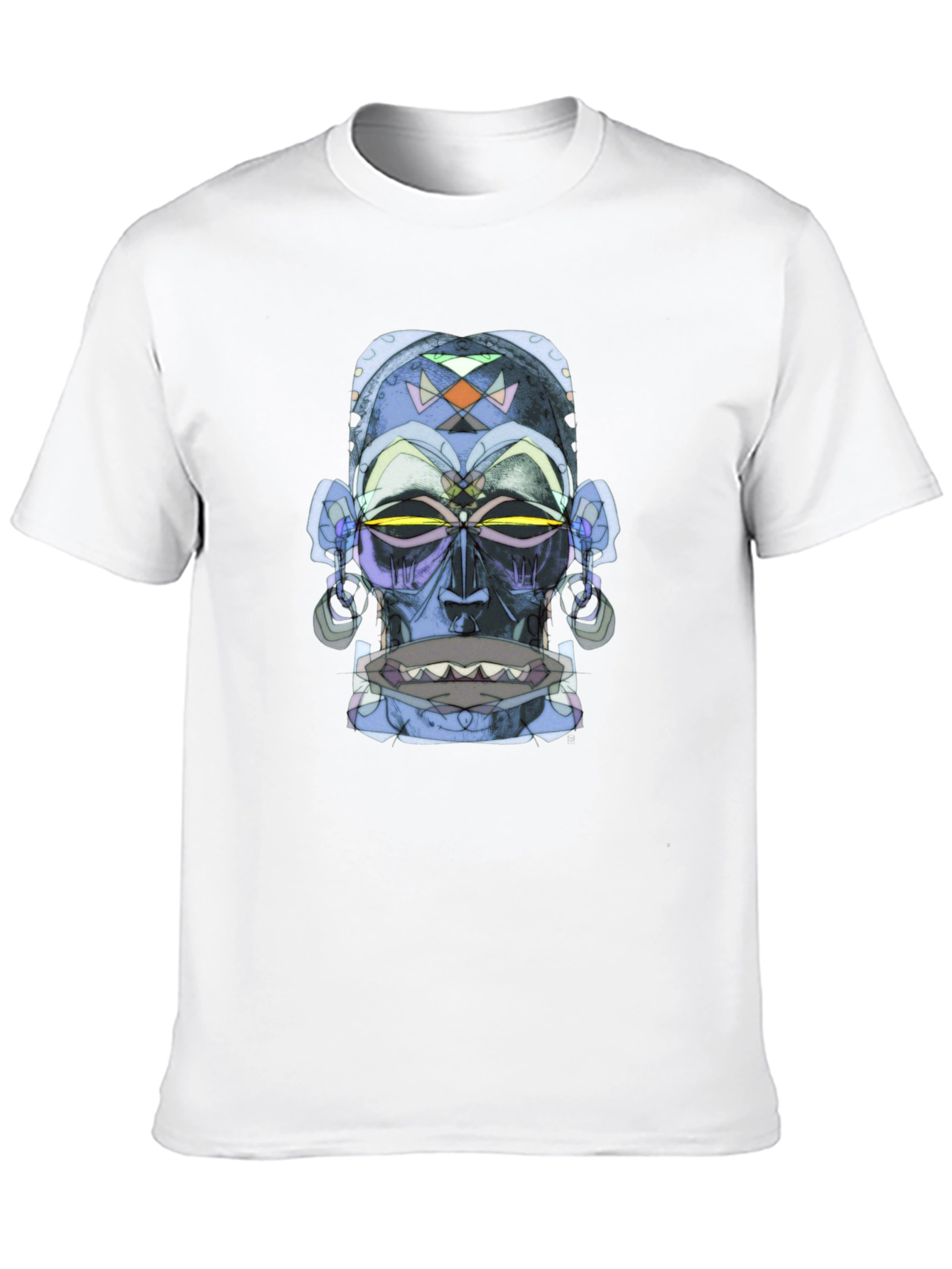 Camiseta Negra con Diseño Abstracto Tribal