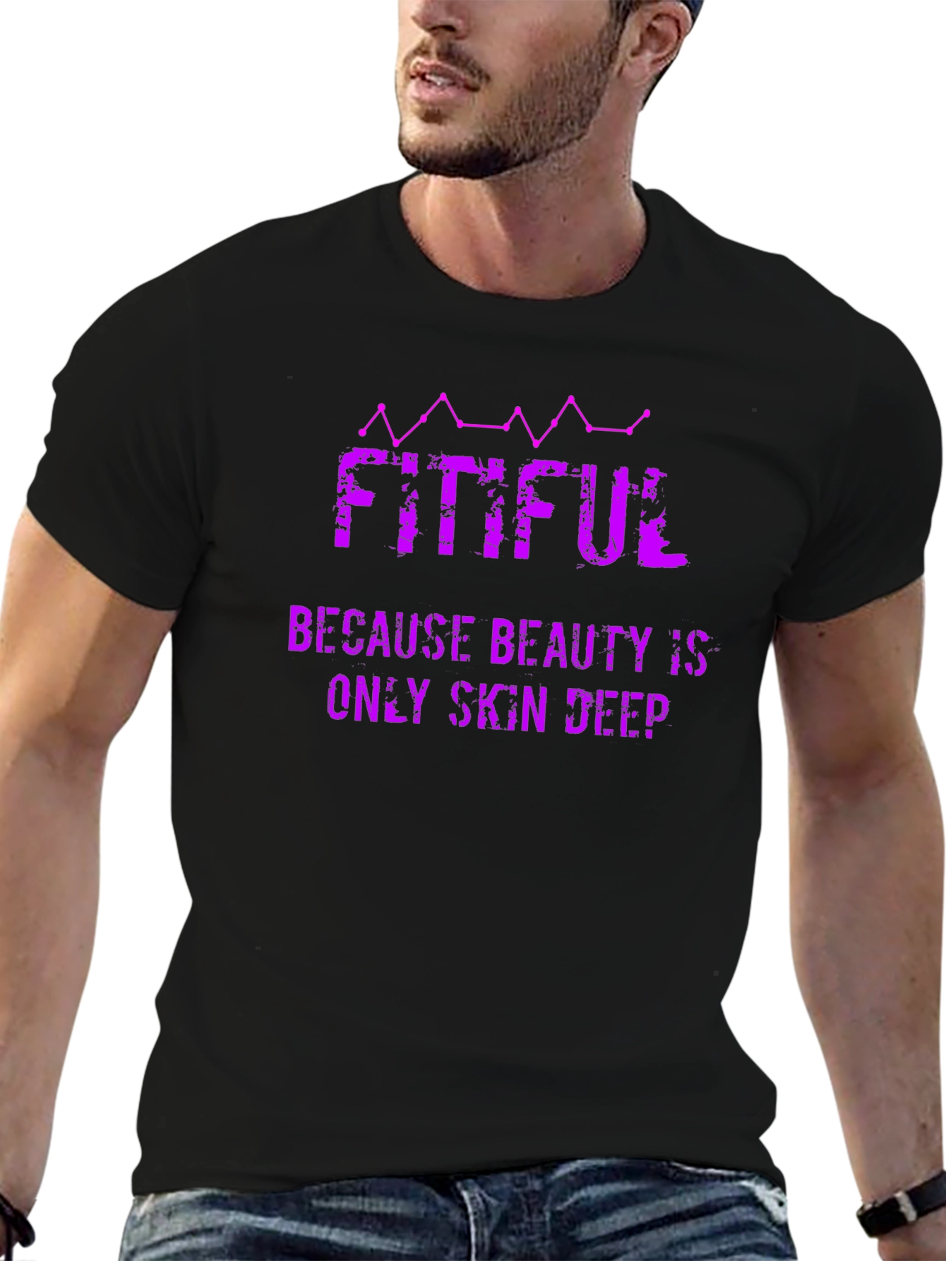 Camiseta Negra Fitiful: Belleza Profunda