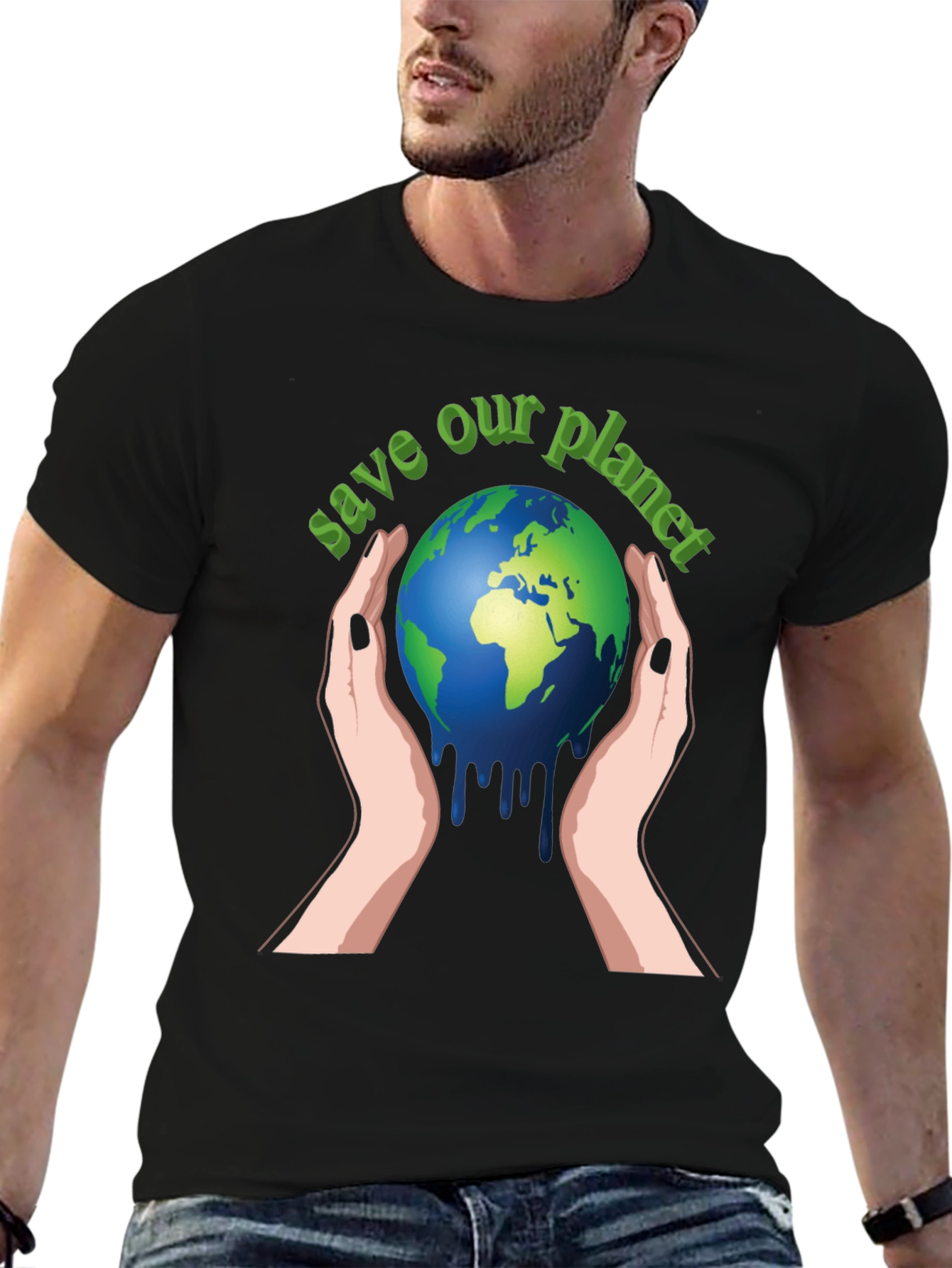Camiseta Negra Salva Nuestro Planeta