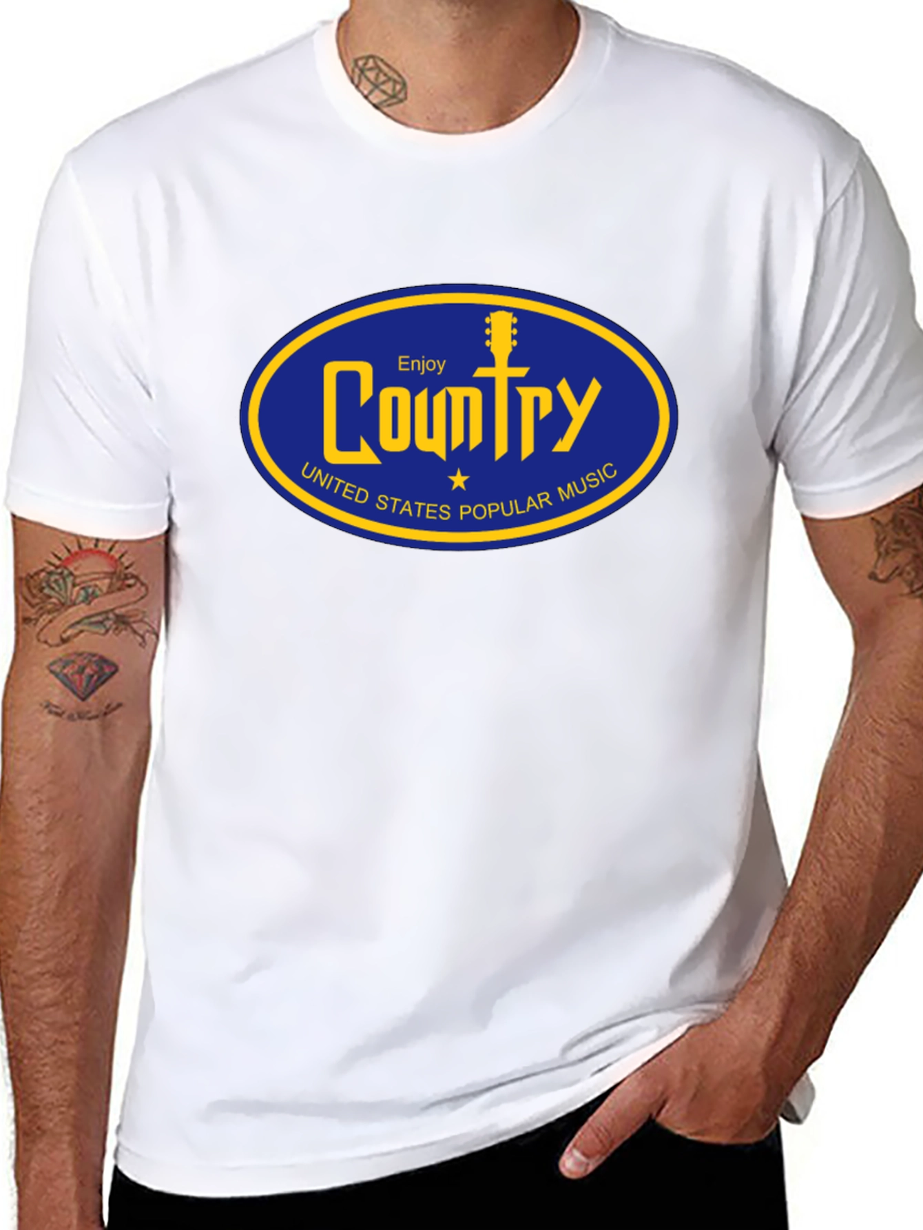Camiseta Negra Country Music Retro