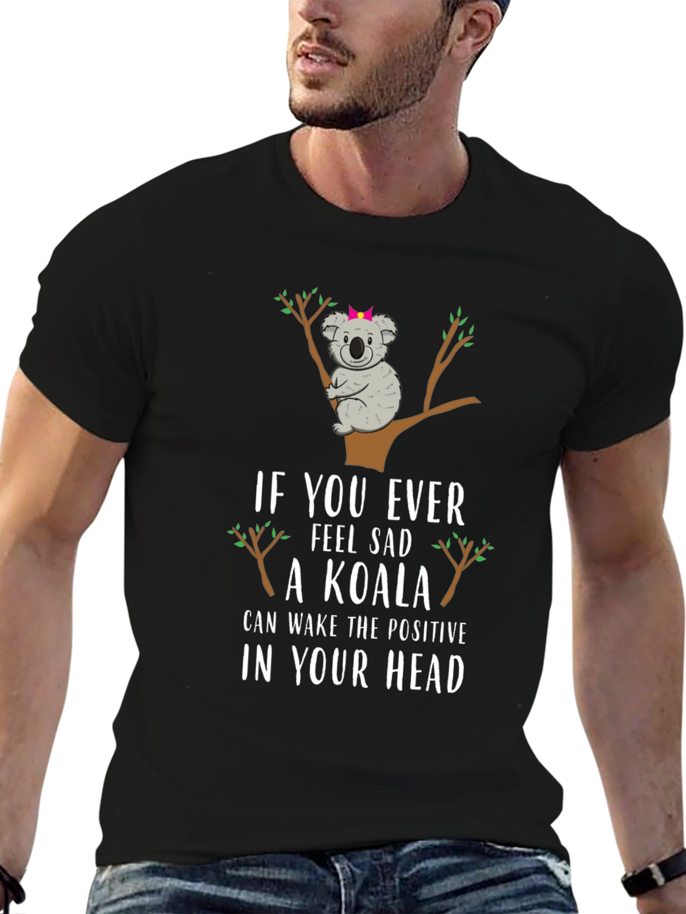 Camiseta Negra Koala Positivo