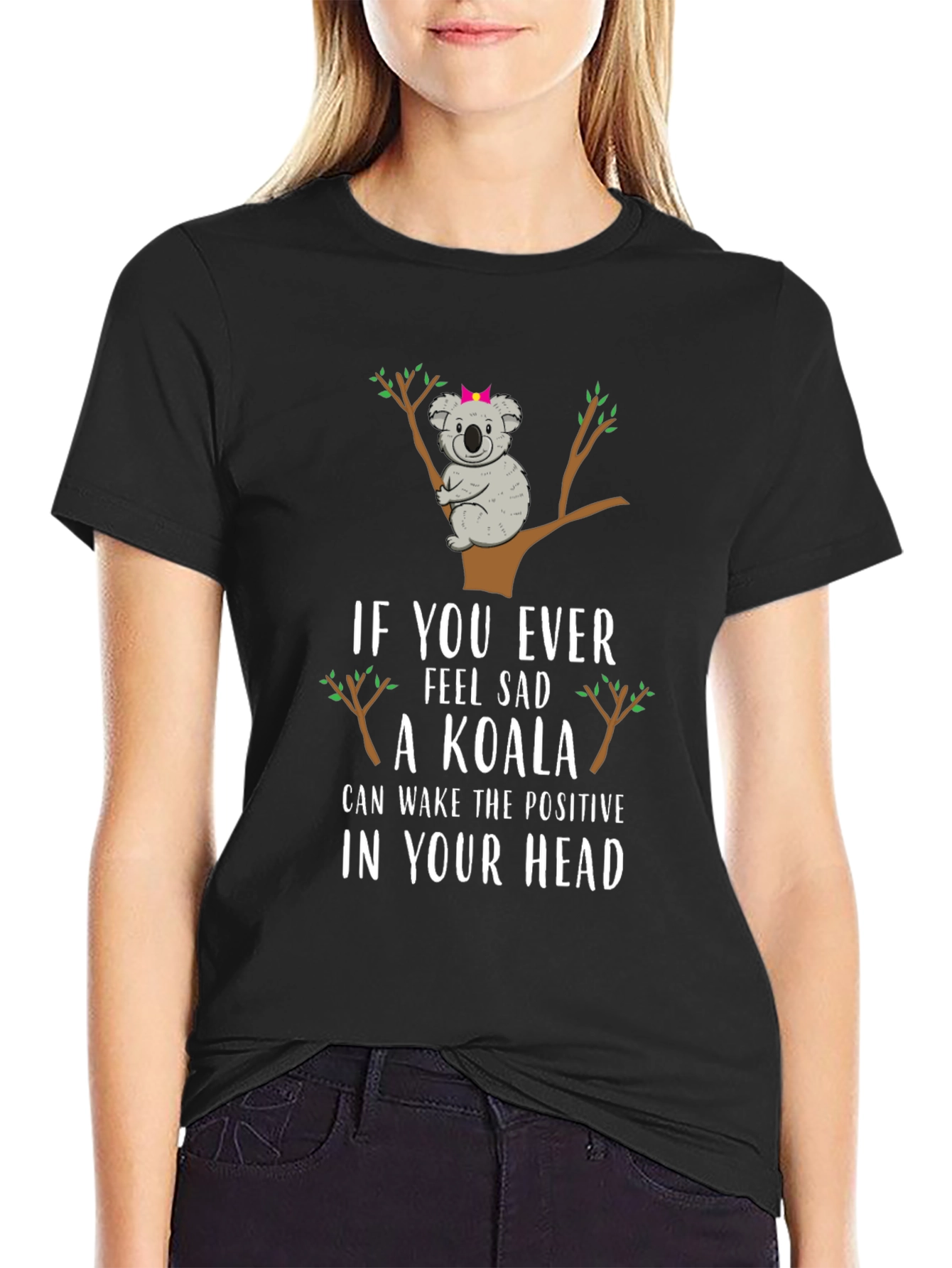 Camiseta Negra Koala Positivo