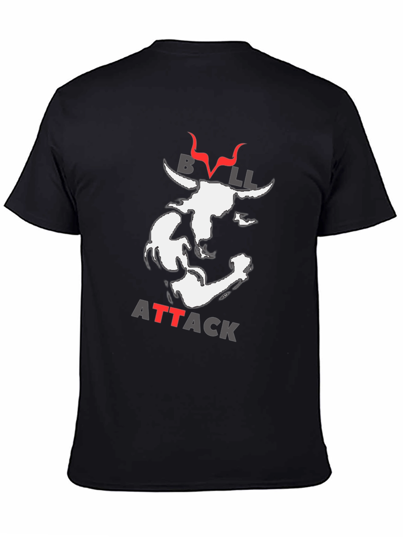 Camiseta Negra Bull Attack para Hombre