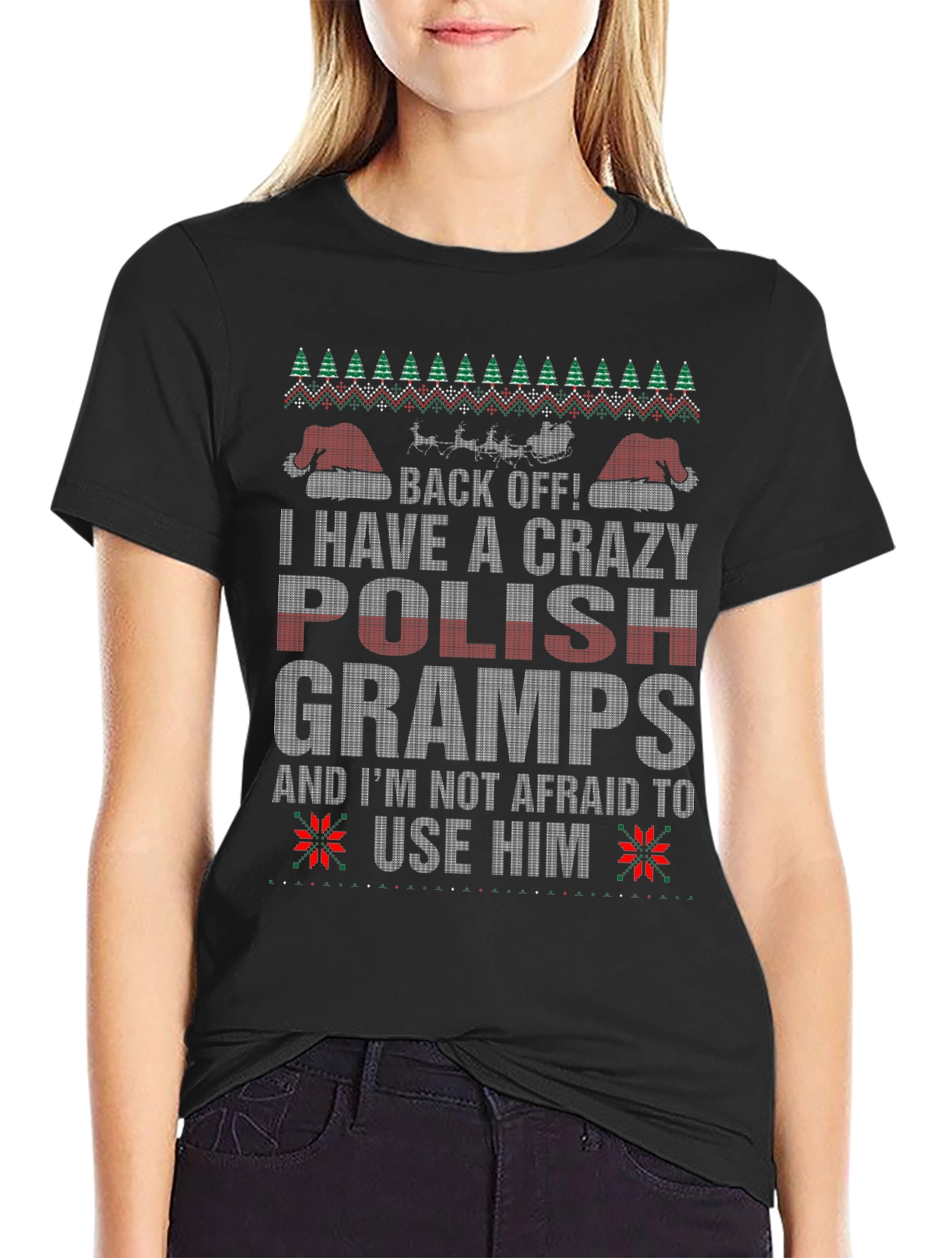 Camiseta divertida de Navidad Abuelo Polaco Loco