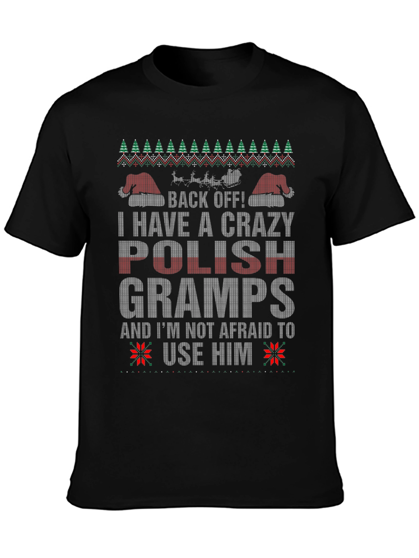 Camiseta divertida de Navidad Abuelo Polaco Loco