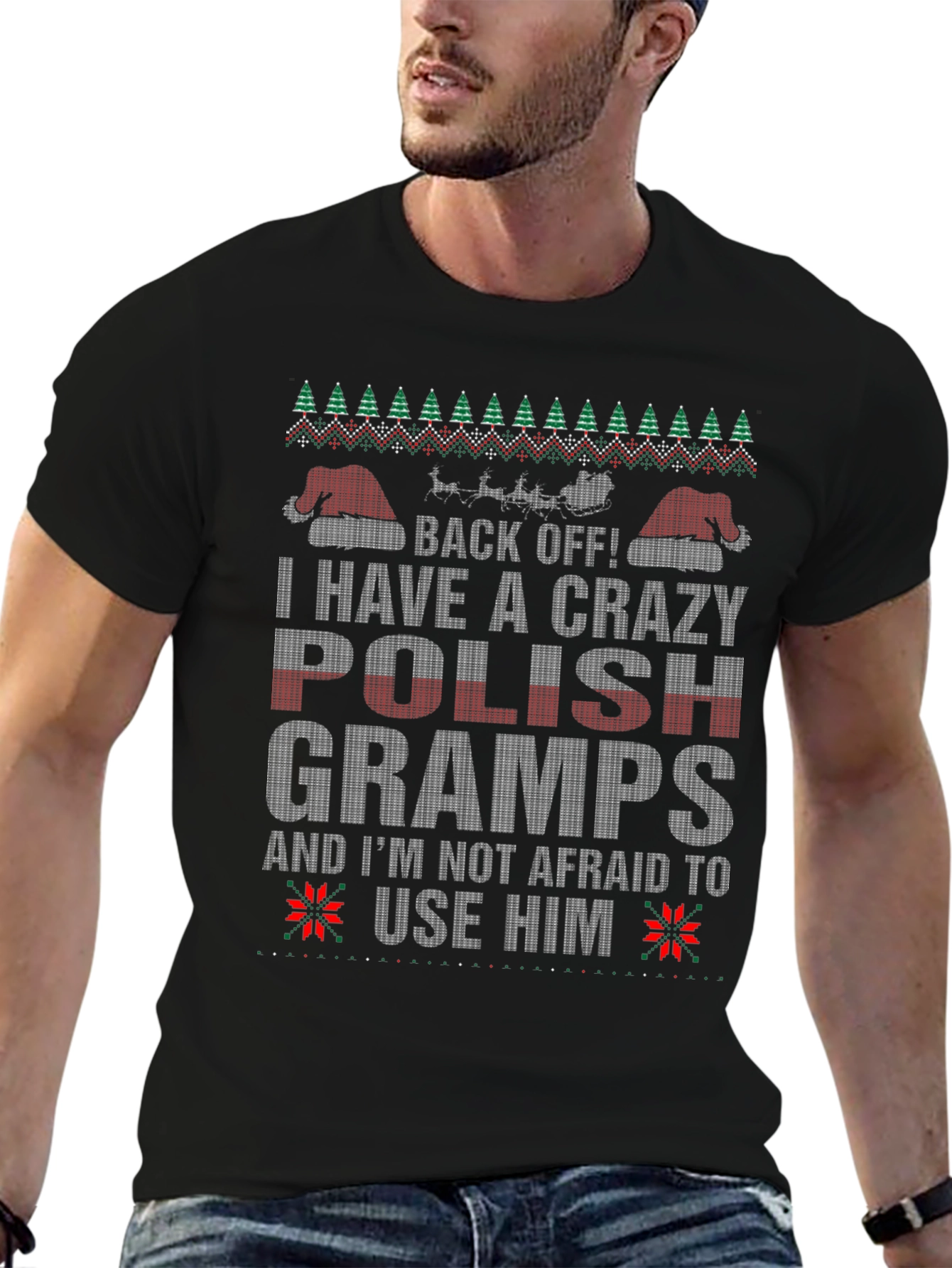 Camiseta divertida de Navidad Abuelo Polaco Loco