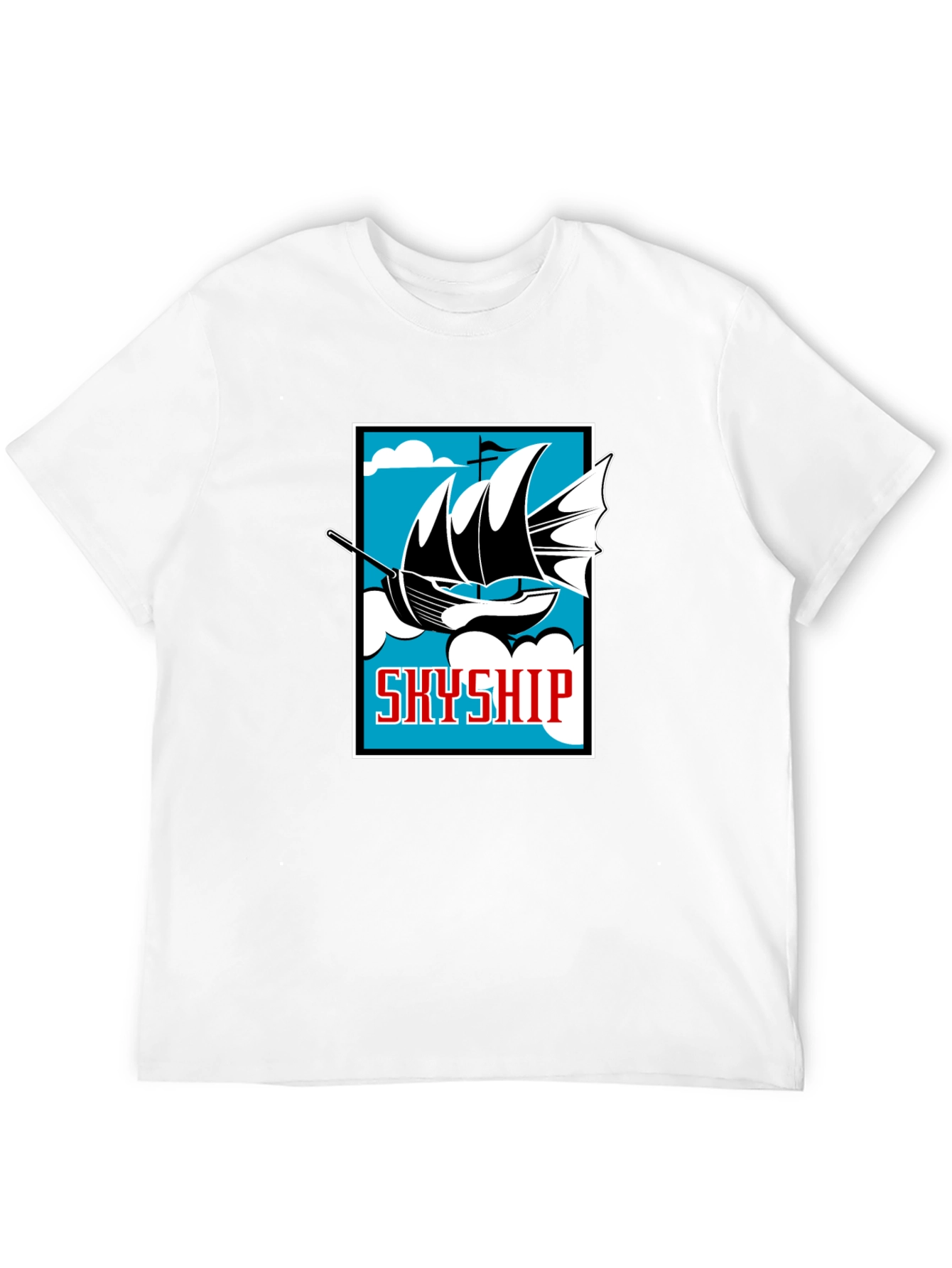 Camiseta Negra Estampada Skyship