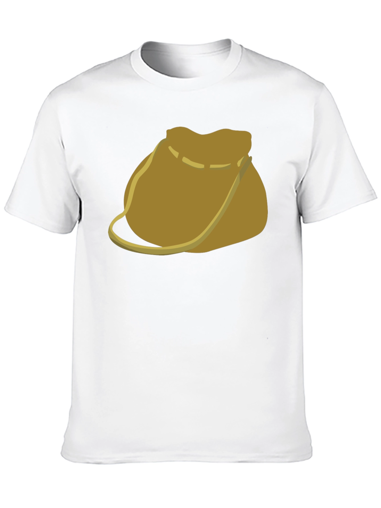 Camiseta Negra con Diseño de Bolsa de Cuero