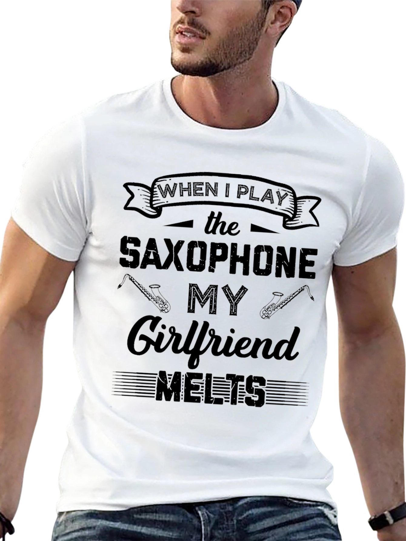 Camiseta Negra Saxofón