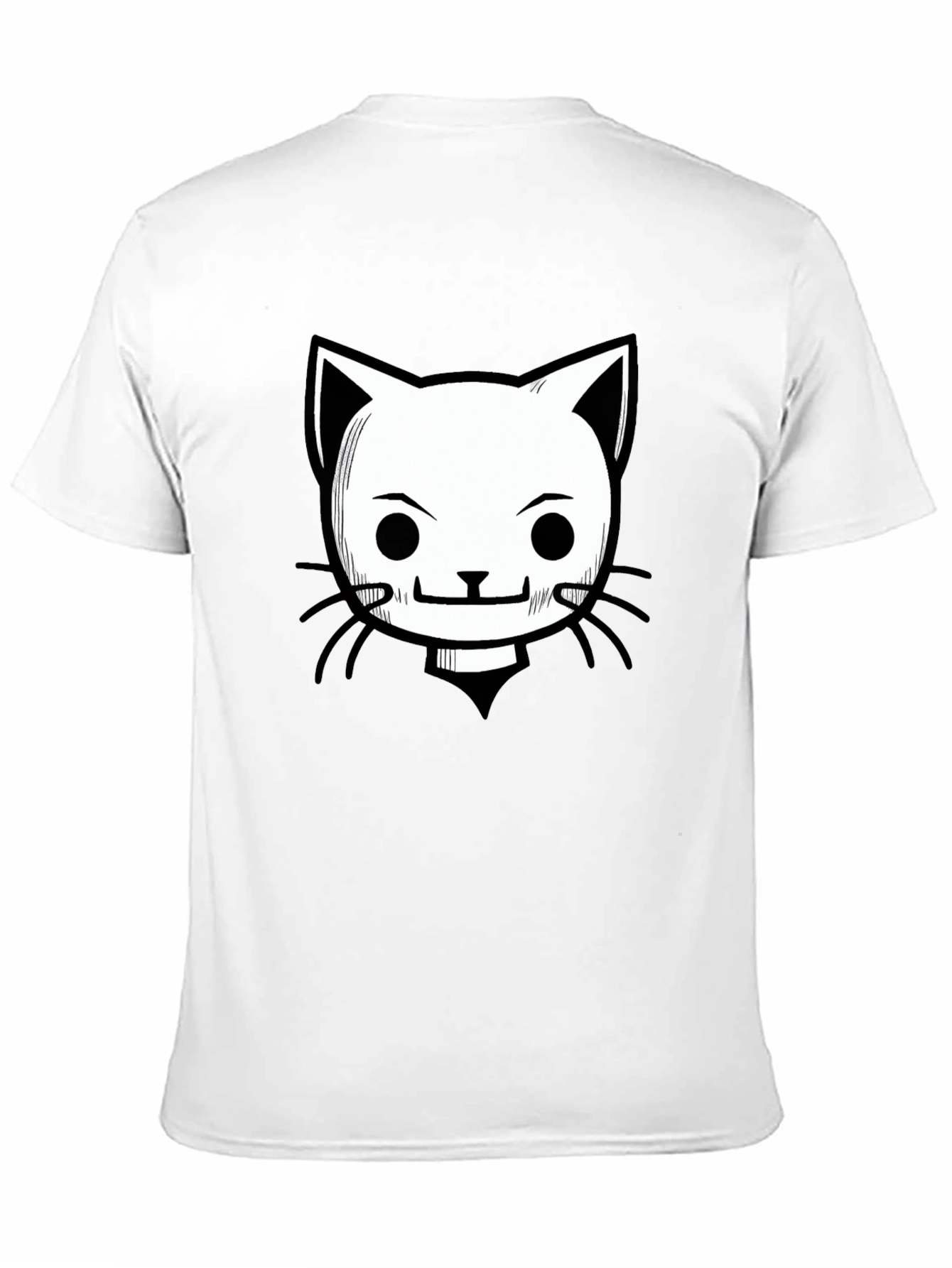 Camiseta Negra con Diseño de Gato Animado