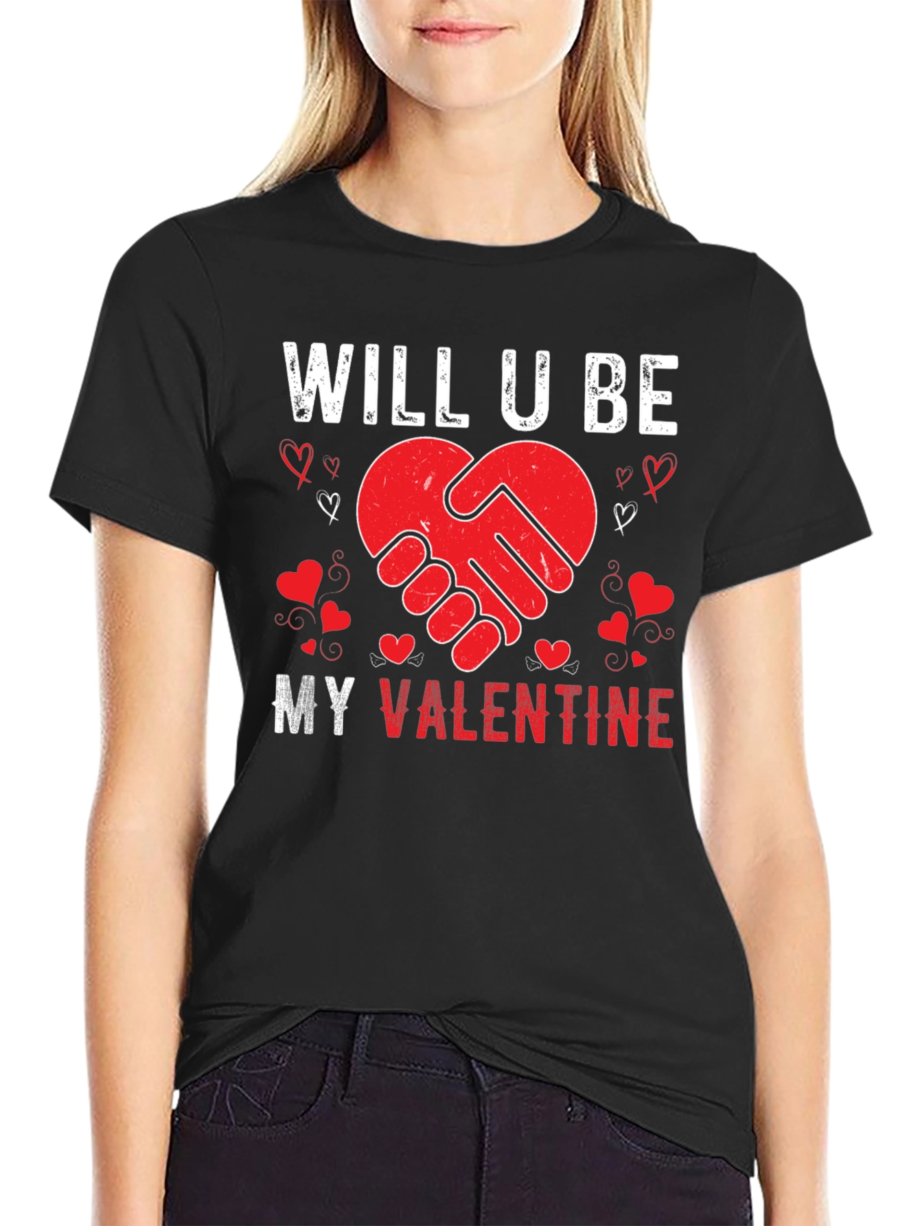 Camiseta Negra San Valentín ¿Serás mi Valentín?