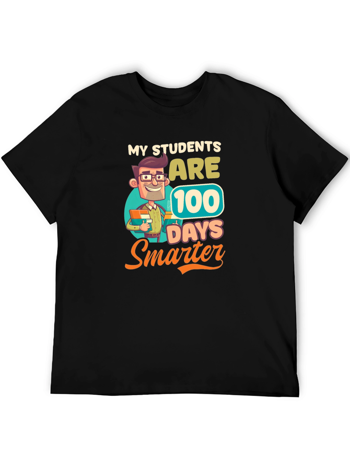 Camiseta Negra Divertida Mis Estudiantes 100 Días Más Inteligentes