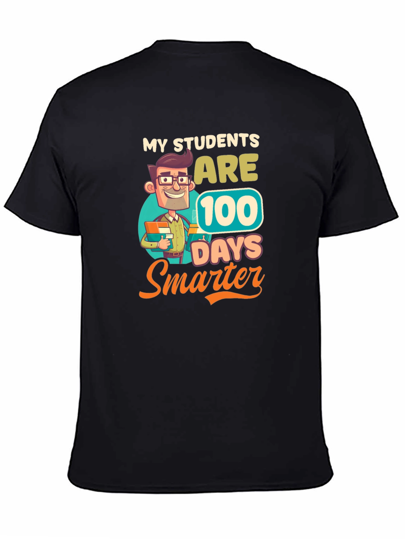 Camiseta Negra Divertida Mis Estudiantes 100 Días Más Inteligentes
