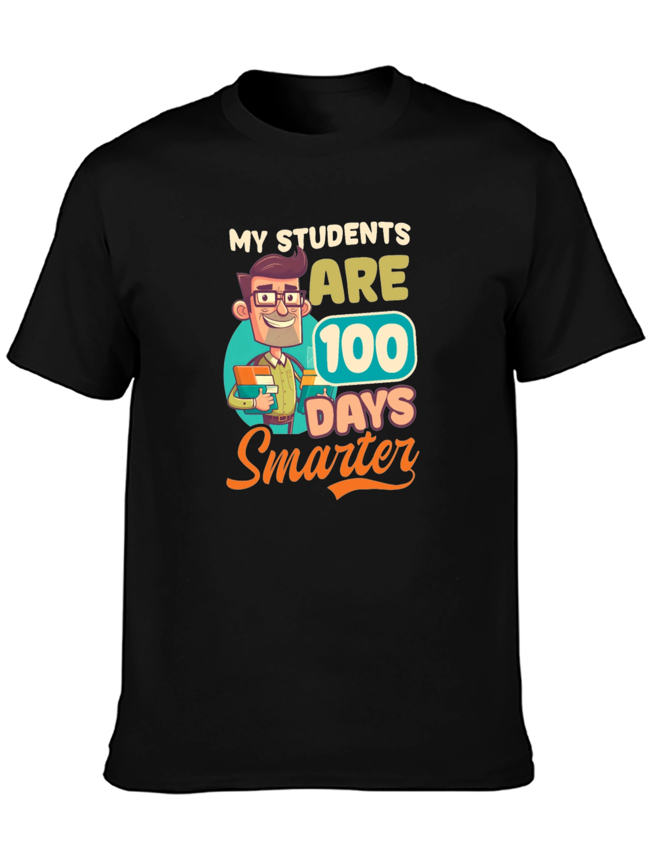 Camiseta Negra Divertida Mis Estudiantes 100 Días Más Inteligentes