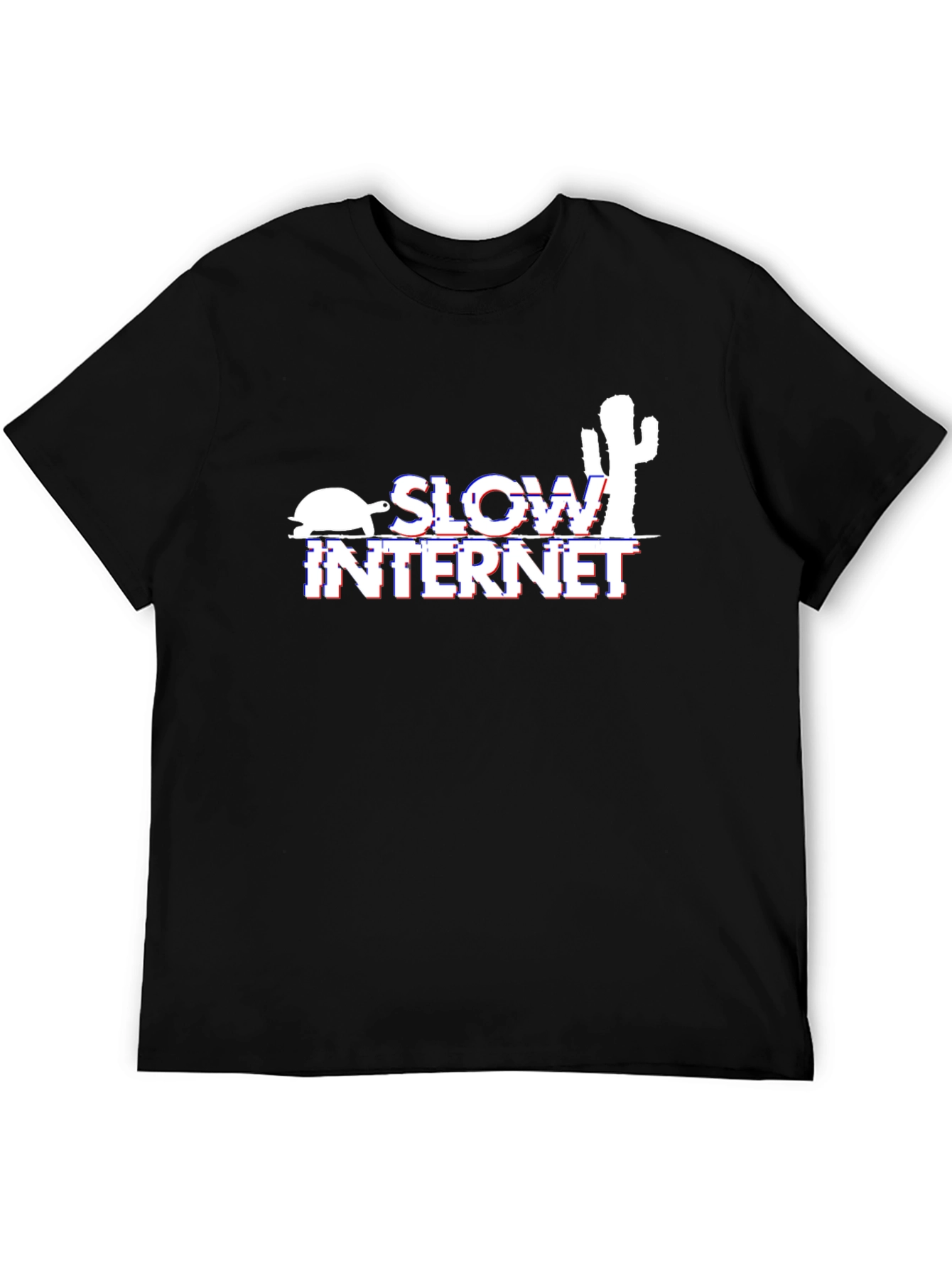 Camiseta Negra Slow Internet con Diseño Divertido