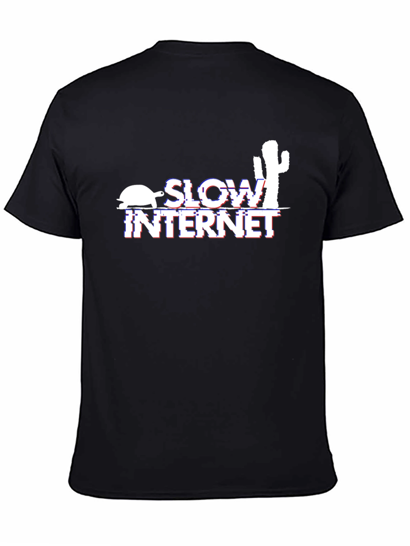 Camiseta Negra Slow Internet con Diseño Divertido