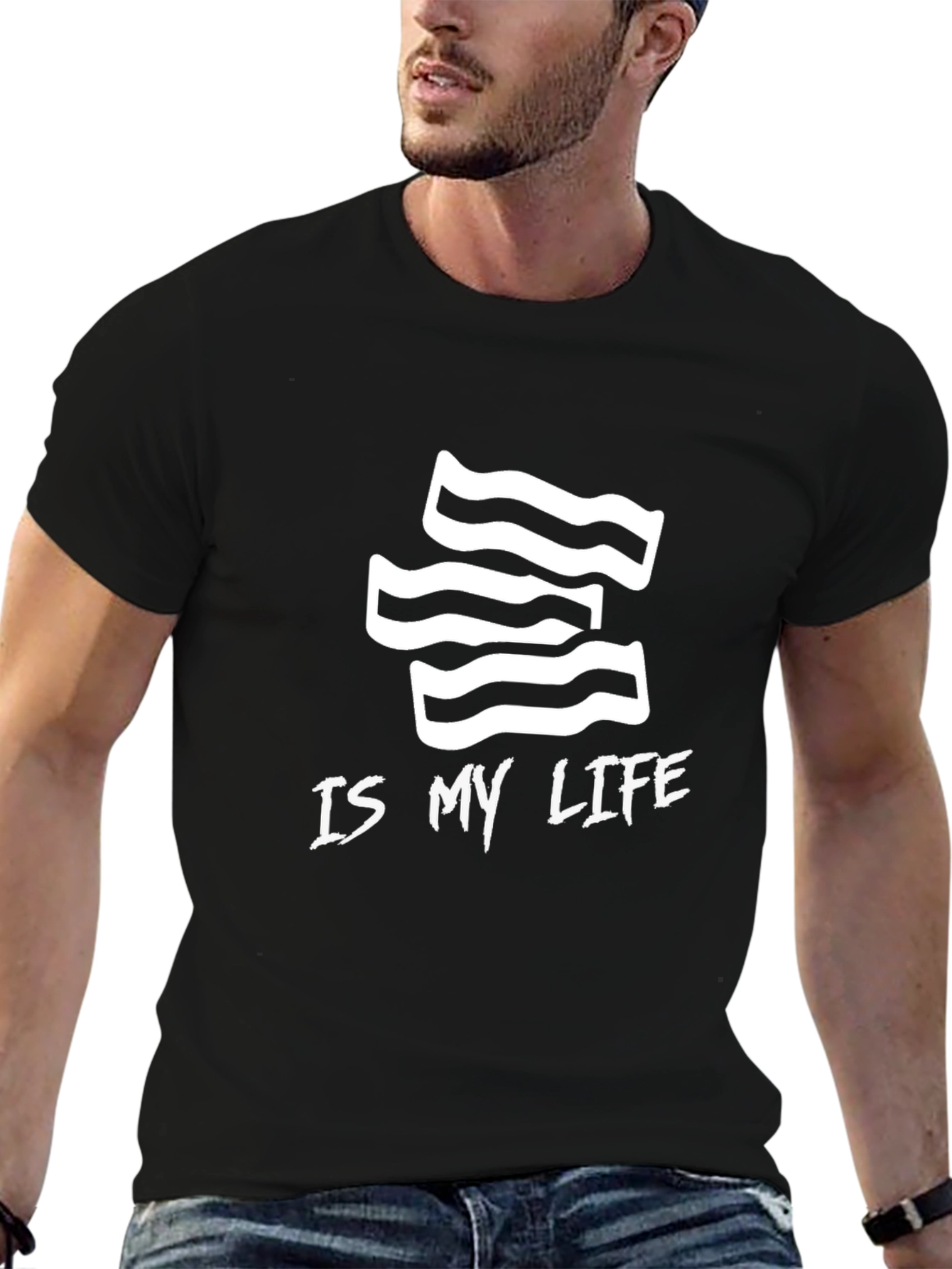 Camiseta Negra Bacon Is My Life
