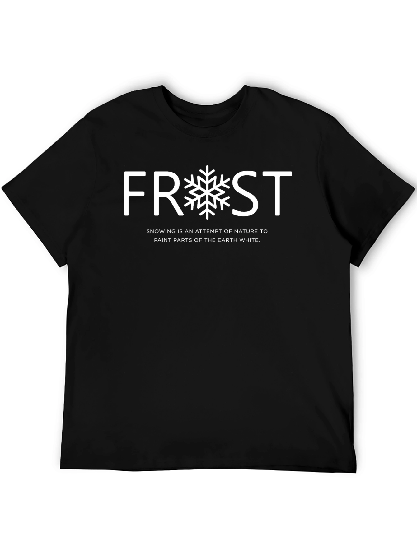 Camiseta Negra Frost con Diseño de Invierno
