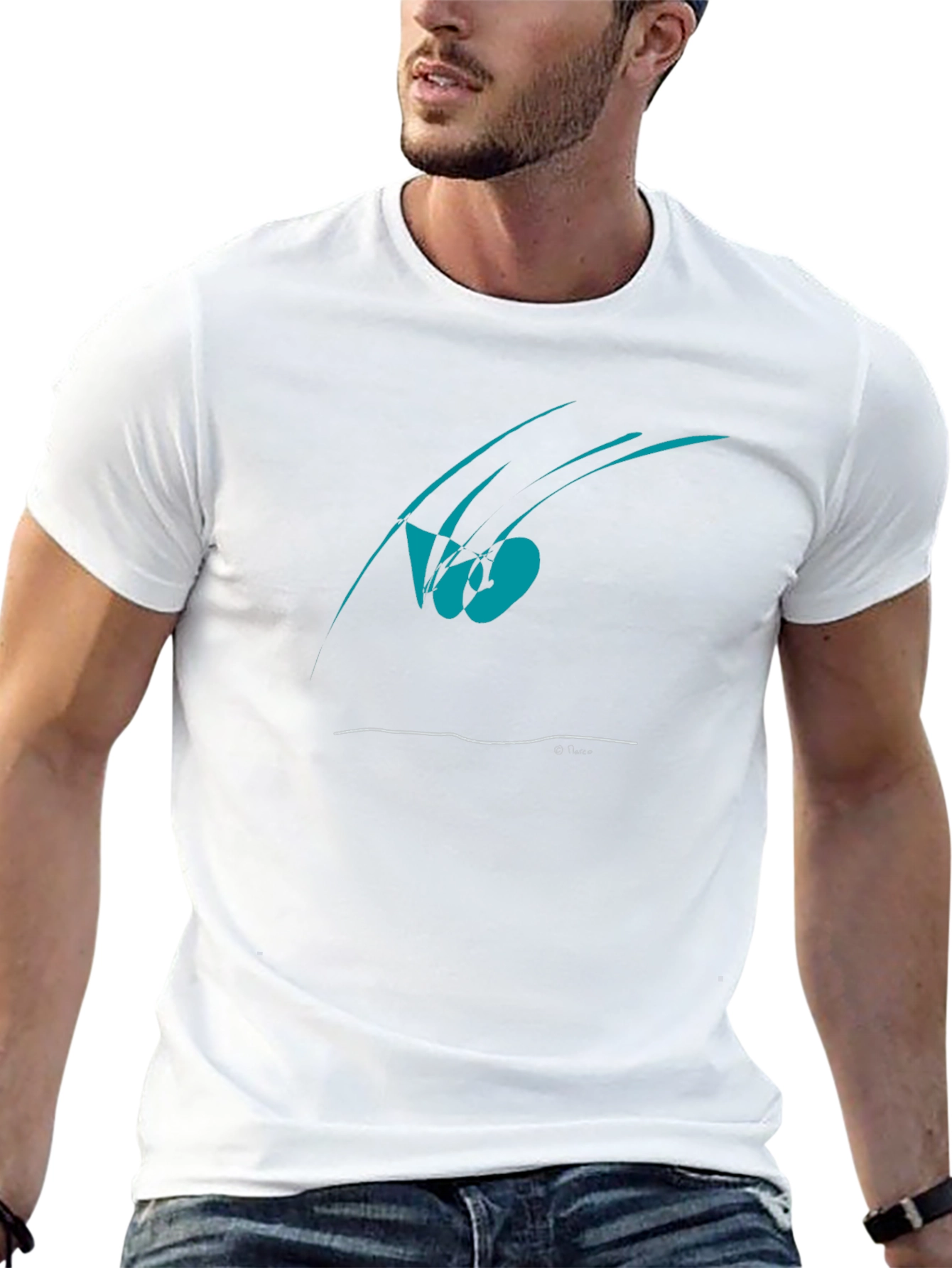 Camiseta Negra Diseño Abstracto Moderno